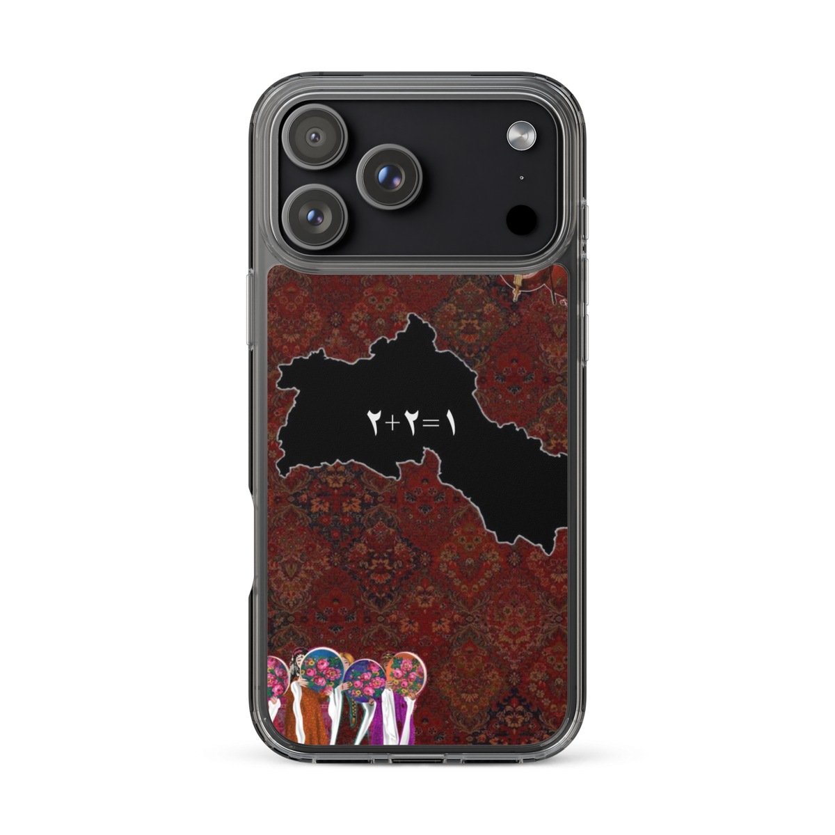 Kurdistan kartta iPhone-kuori | Kurdi 2+2=1 puhelinkuori – Läpinäkyvän suojakuoren yksityiskohta
