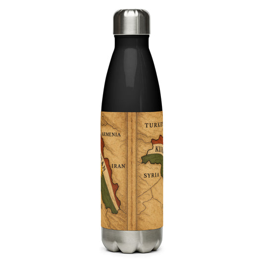 Kurdistan Map Bottle – Kurdish Heritage Drinkware - Kurdish Identity Water Bottle | MarsoniPrint
