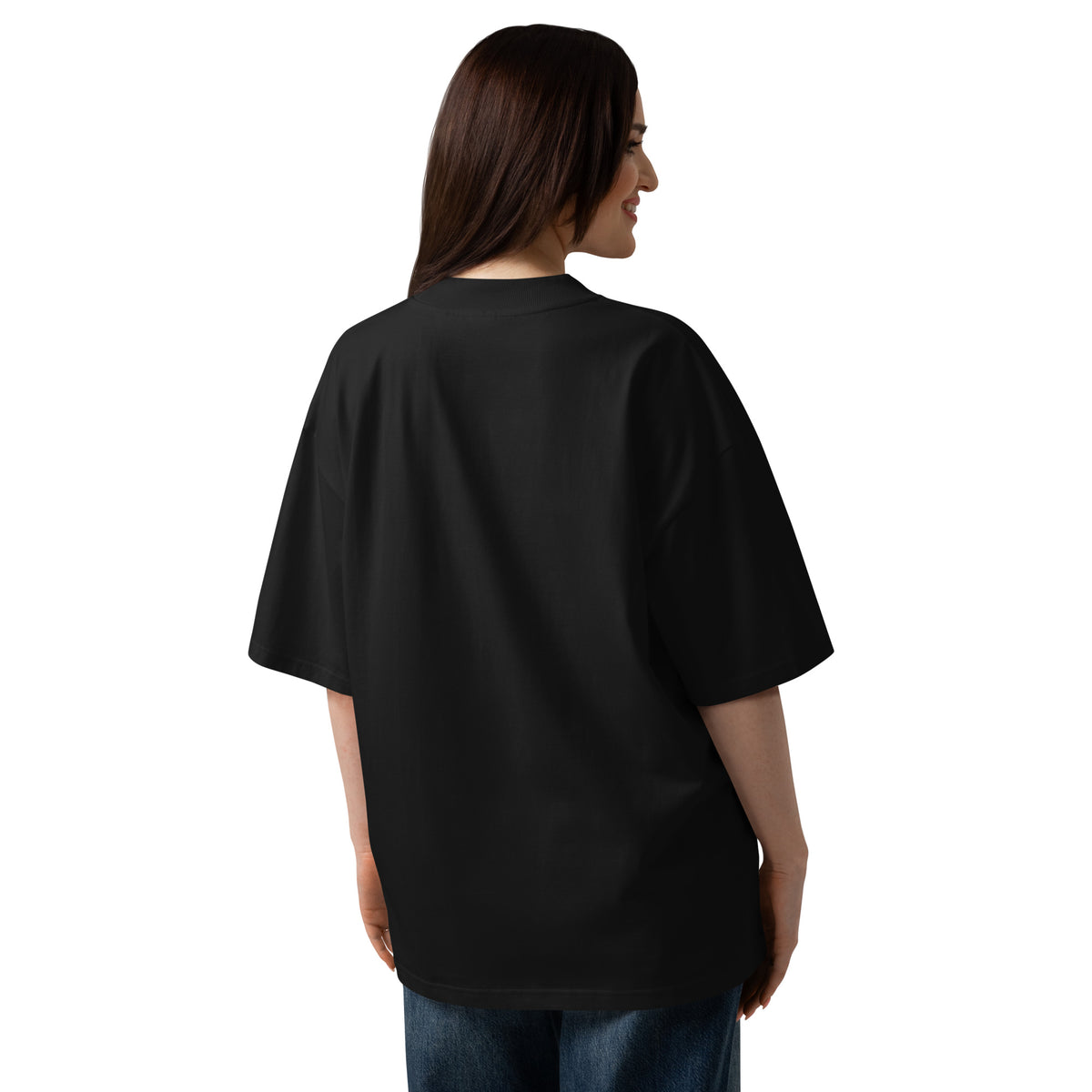 T-shirt Oversize con Stampa Mappa e Bandiera del Kurdistan | Cotone Biologico – Vista frontale del modello