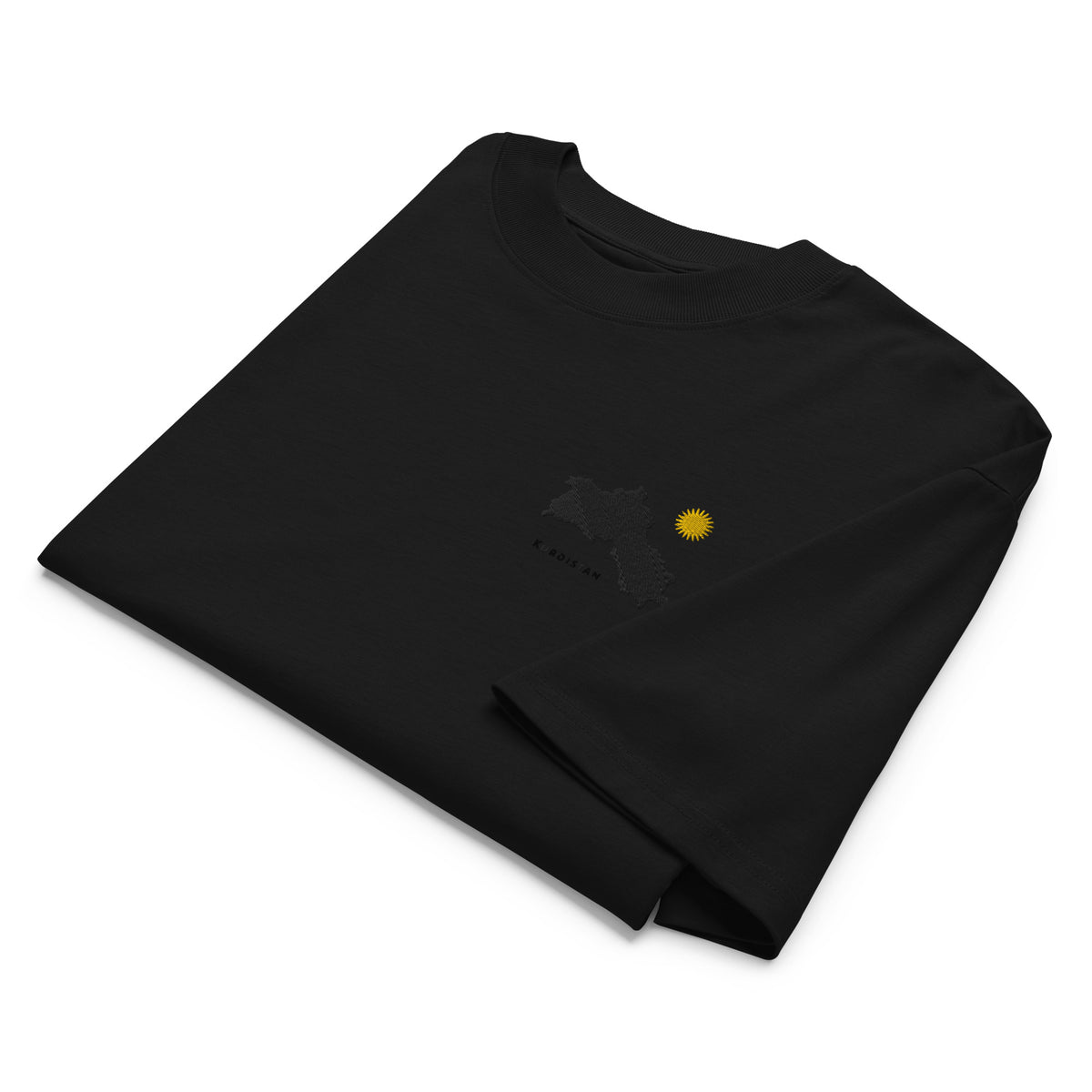 Embroidered Kurdistan Map Oversized T-Shirt | Organic Cotton – Back Print (2)