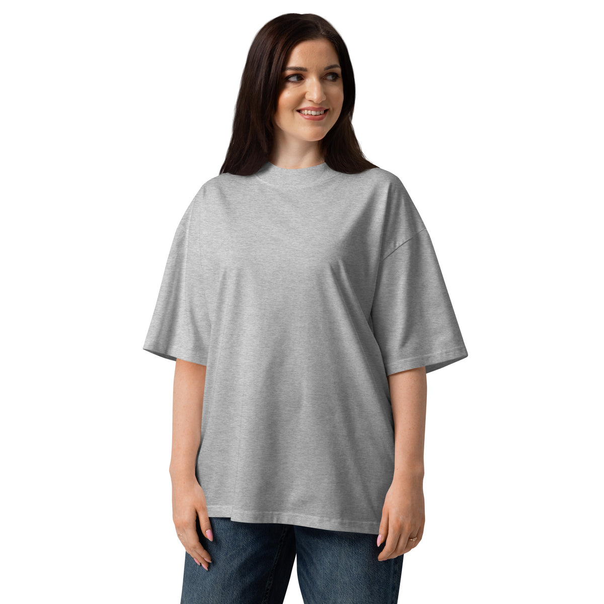 No Friends But the Mountains Oversized T-Shirt | Organic Cotton – Model Front View (2)
