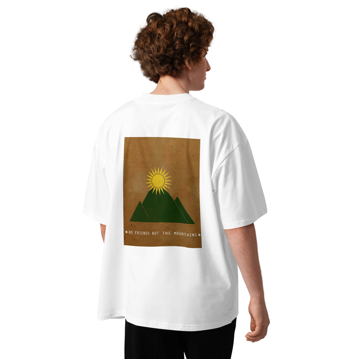 No Friends But the Mountains Oversized T-Shirt | Organic Cotton – Fabric Detail