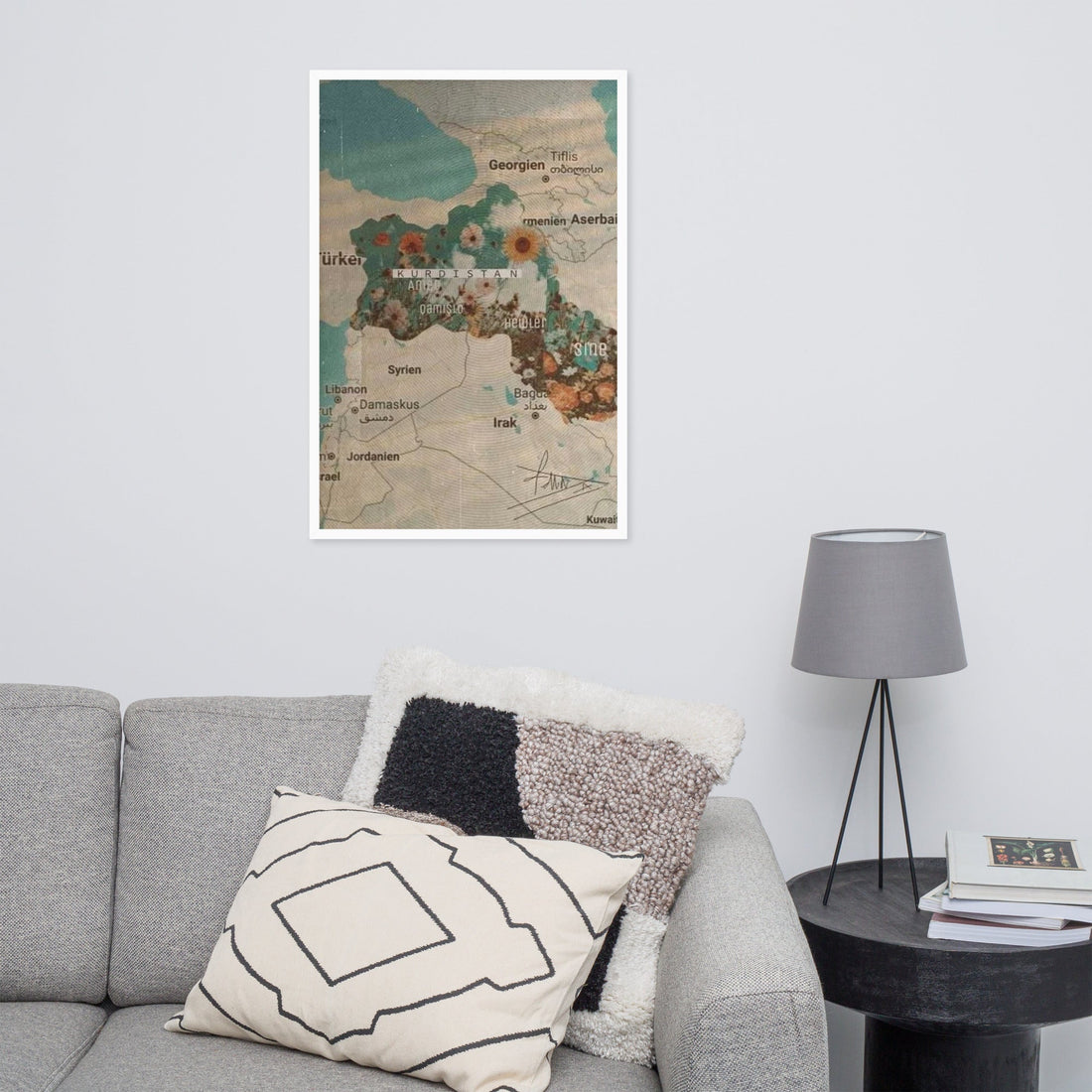 Kurdistan Map Framed Poster — modern Kurdish home decor