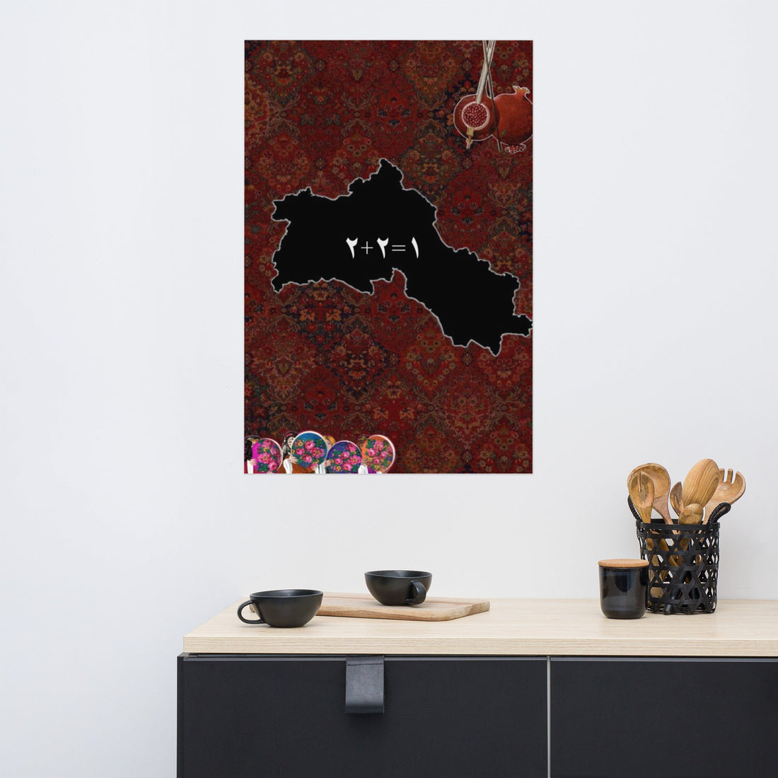 Meaningful Kurdish gifts with Kurdistan map and flag poster