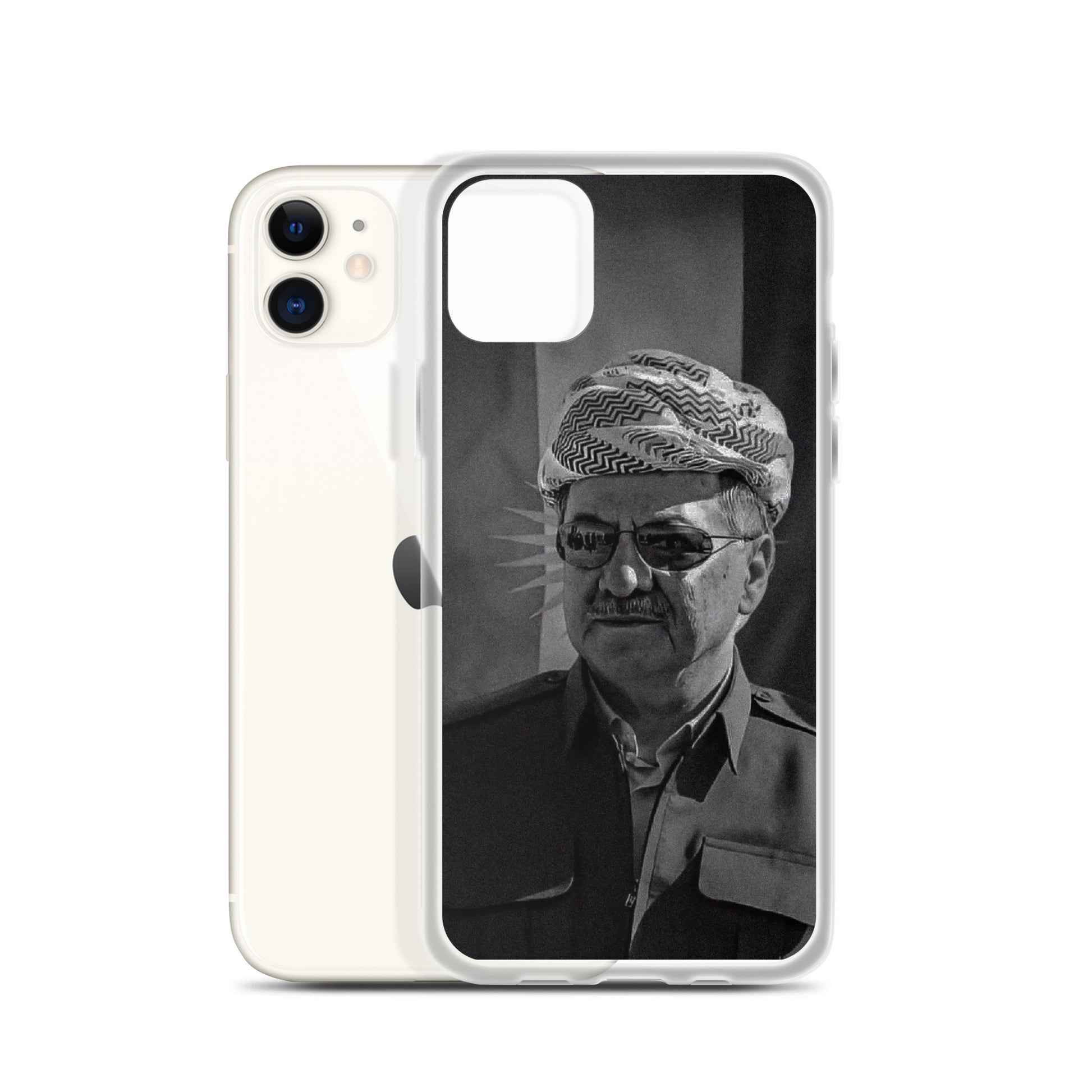 Mesut Barzani Clear iPhone Case | Barzani Kurdish Phone Case - Kurdish Identity Phone Case | MarsoniPrint