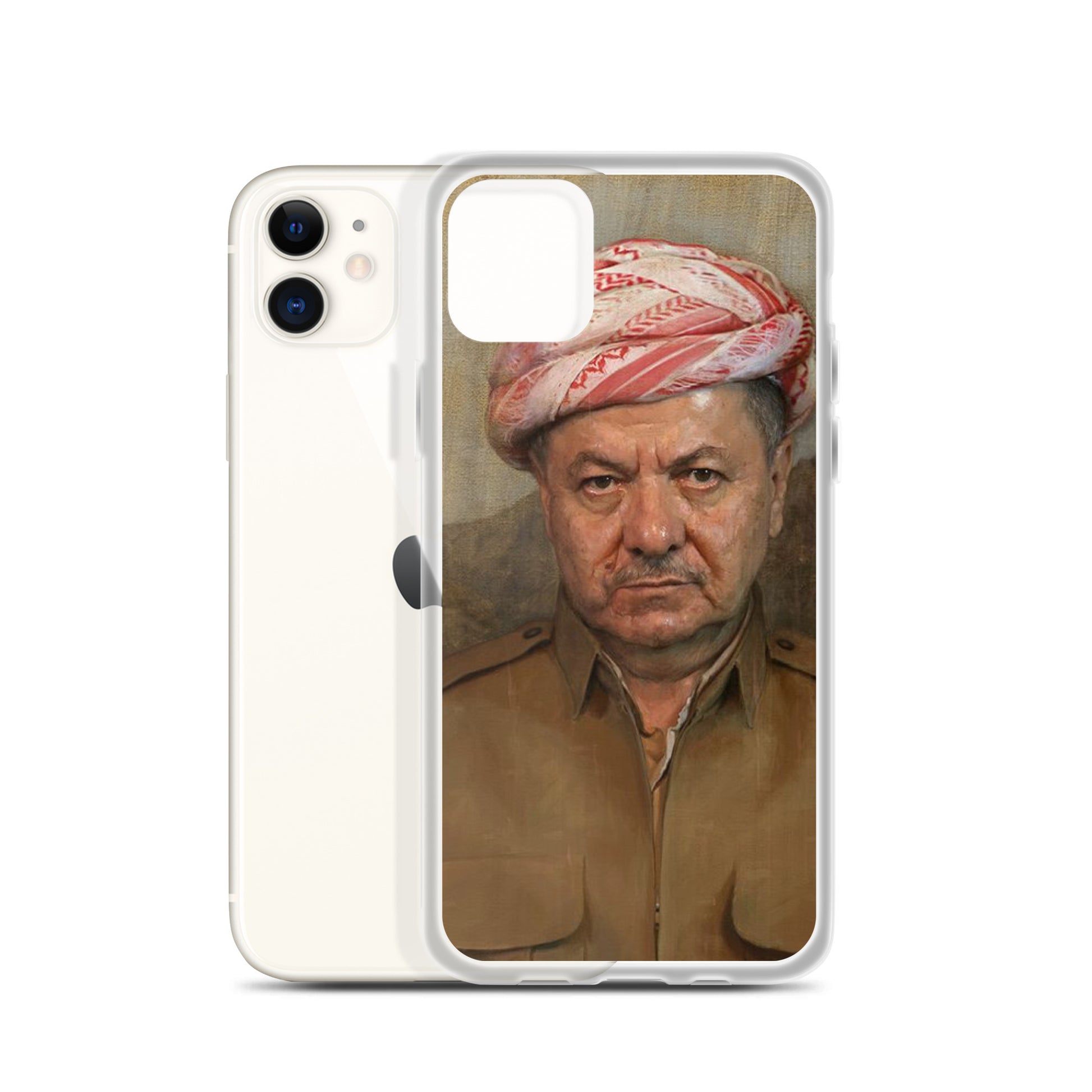Mesut Barzani Clear iPhone Case | Kurdish Leader Phone Case - Kurdish Identity Phone Case | MarsoniPrint
