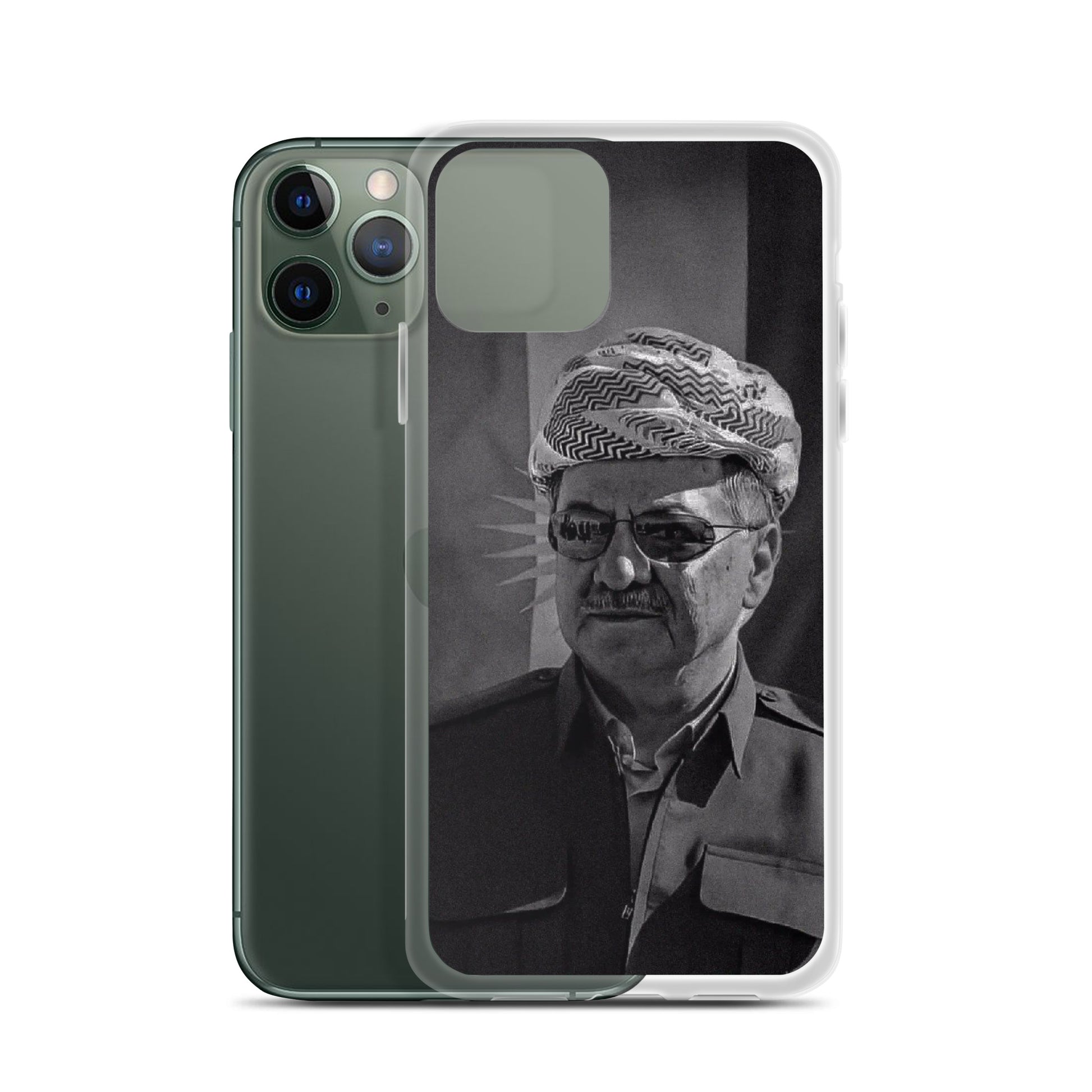 Mesut Barzani Clear iPhone Case | Barzani Kurdish Phone Case - Kurdish Identity Phone Case | MarsoniPrint