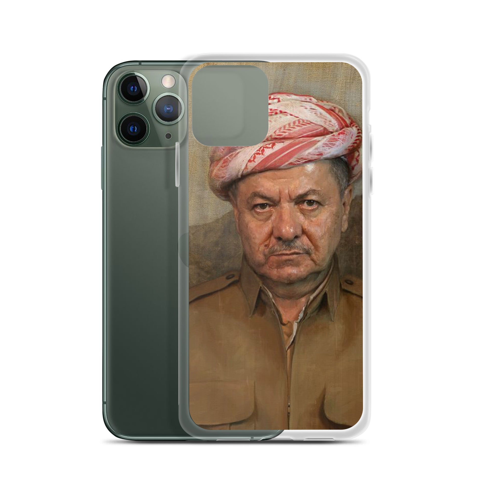 Mesut Barzani Clear iPhone Case | Kurdish Leader Phone Case - Kurdish Identity Phone Case | MarsoniPrint