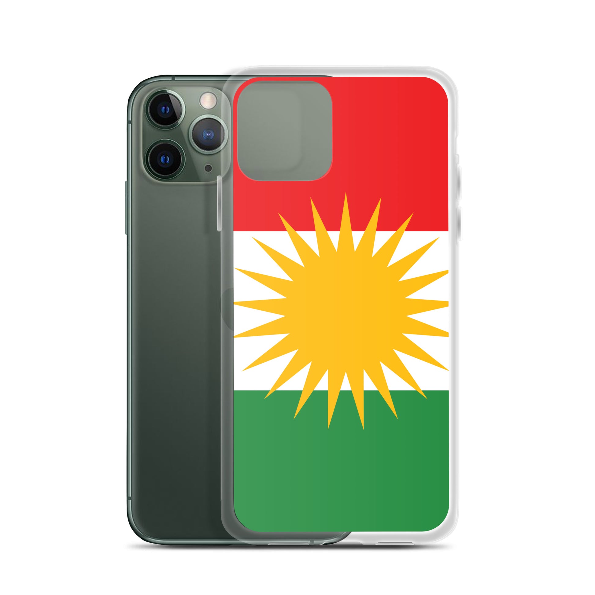 Kurdistan Flag Clear iPhone Case | Kurdish Pride Phone Case - Kurdish Identity Phone Case | MarsoniPrint