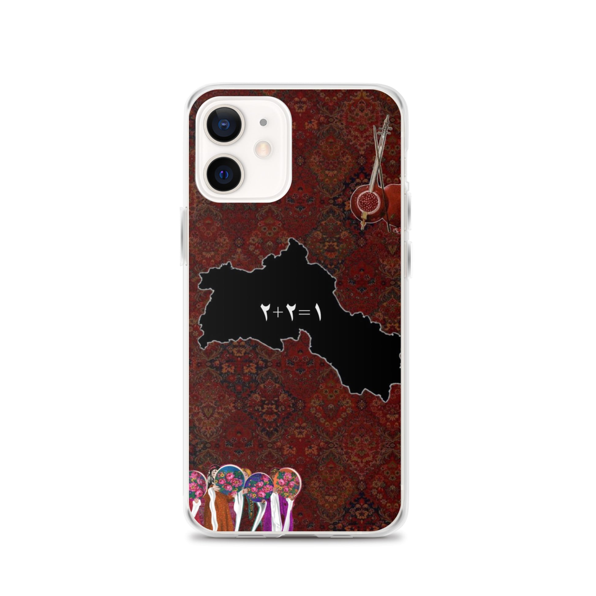 Kurdistan Map Clear iPhone Case | Kurdish 2+2=1 Phone Case - Kurdish Identity Phone Case | MarsoniPrint