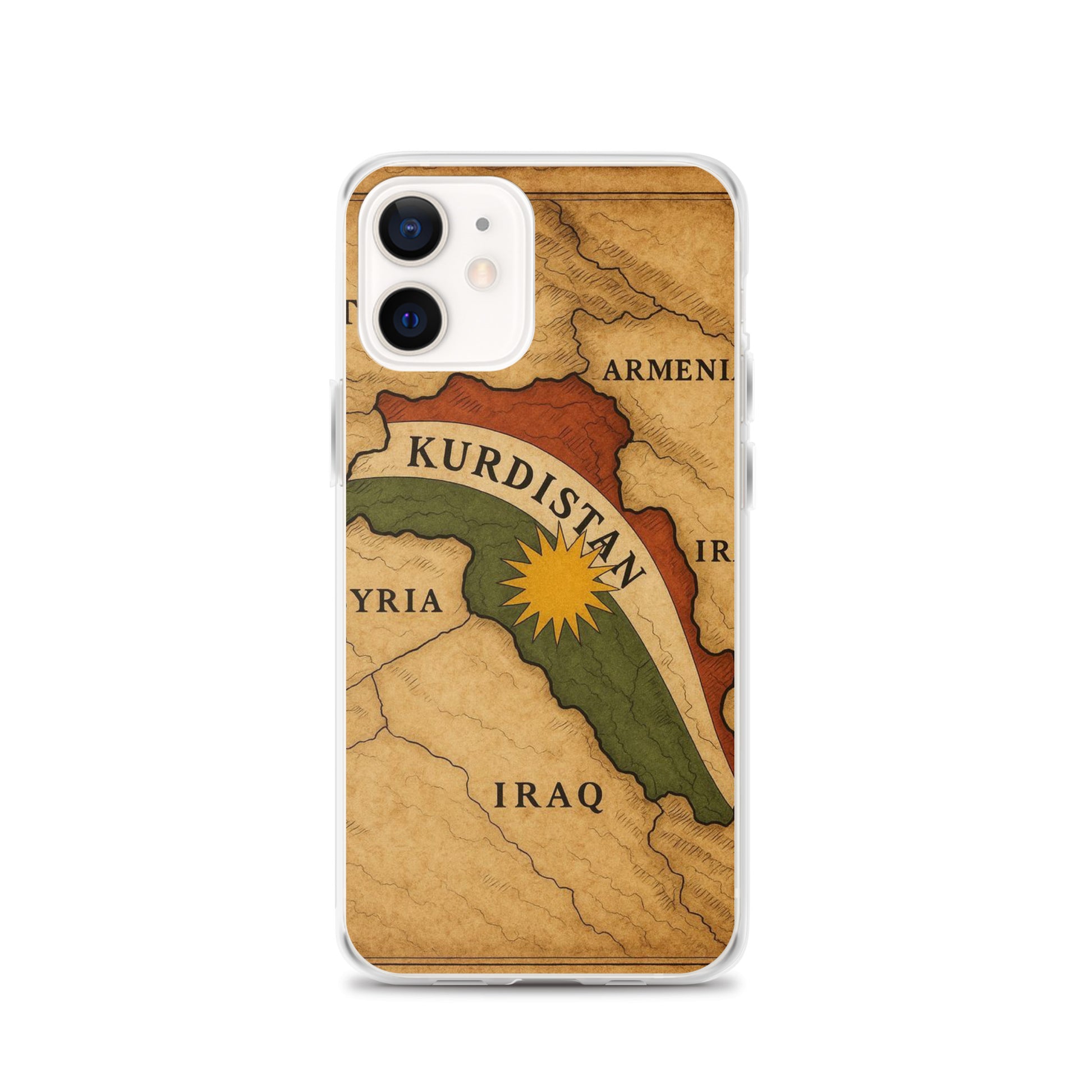 Kurdistan Map & Flag Clear iPhone Case | Kurdish 2+2=1 - Kurdish Identity Phone Case | MarsoniPrint
