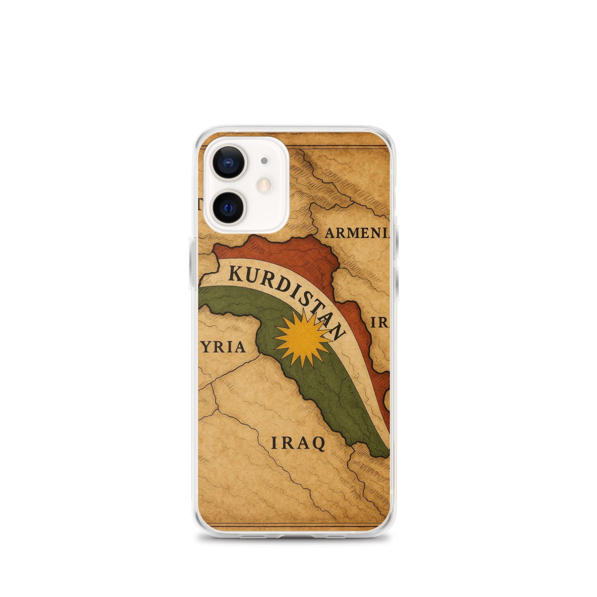 Kurdistan Map & Flag Clear iPhone Case | Kurdish 2+2=1 - Kurdish Identity Phone Case | MarsoniPrint