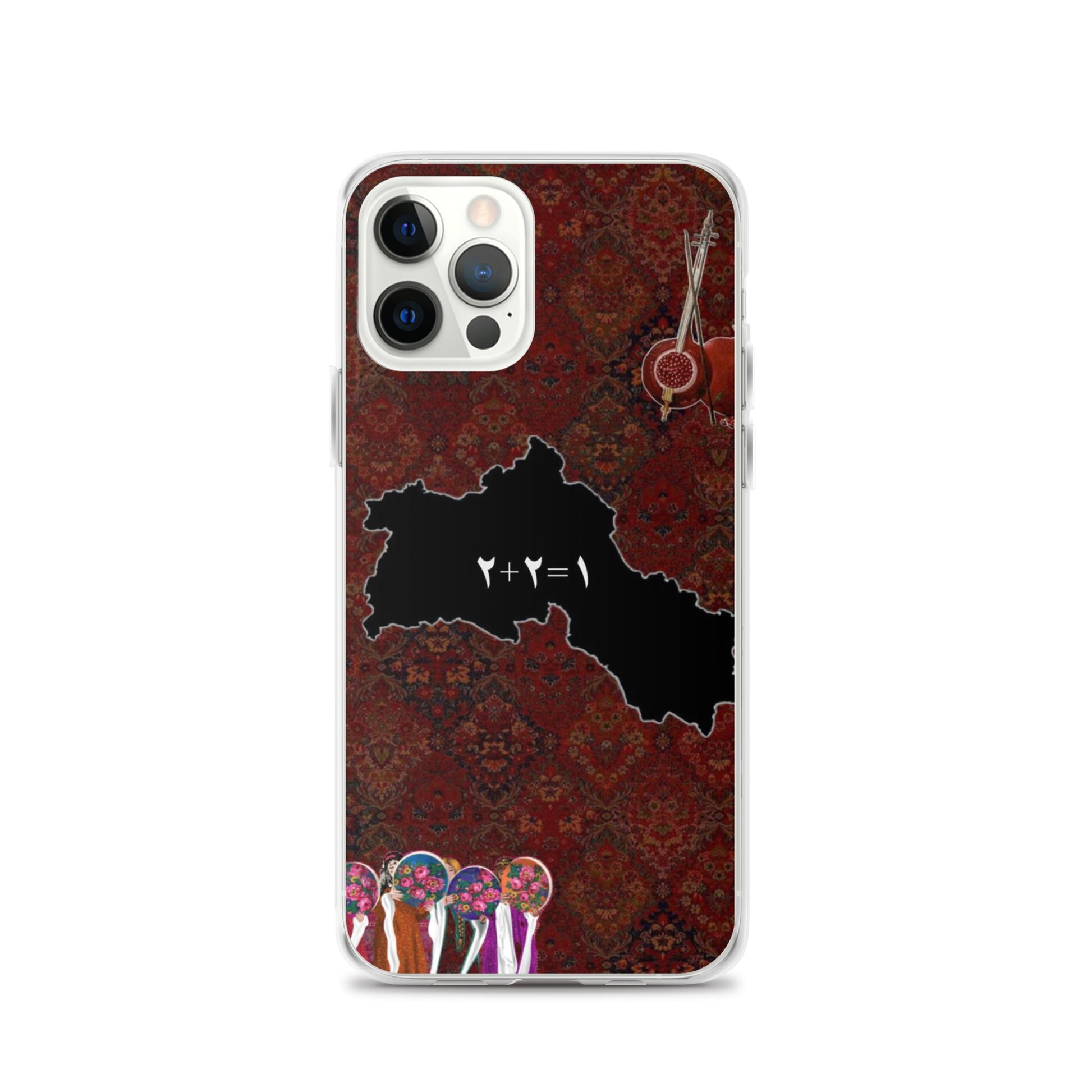 Kurdistan Map Clear iPhone Case | Kurdish 2+2=1 Phone Case - Kurdish Identity Phone Case | MarsoniPrint