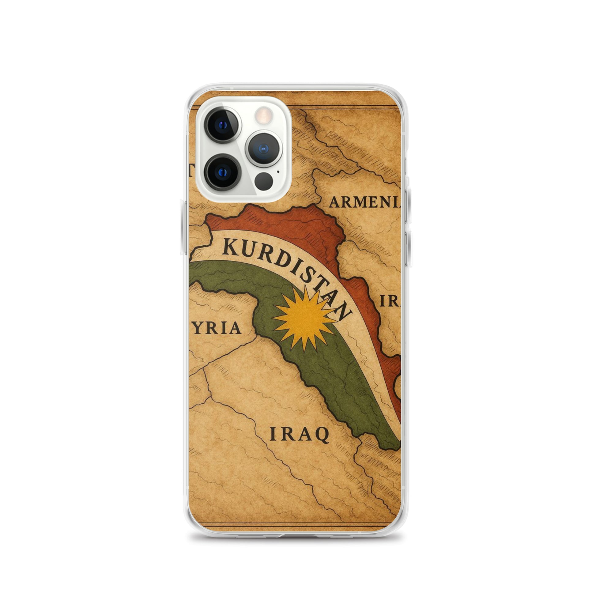 Kurdistan Map & Flag Clear iPhone Case | Kurdish 2+2=1 - Kurdish Identity Phone Case | MarsoniPrint