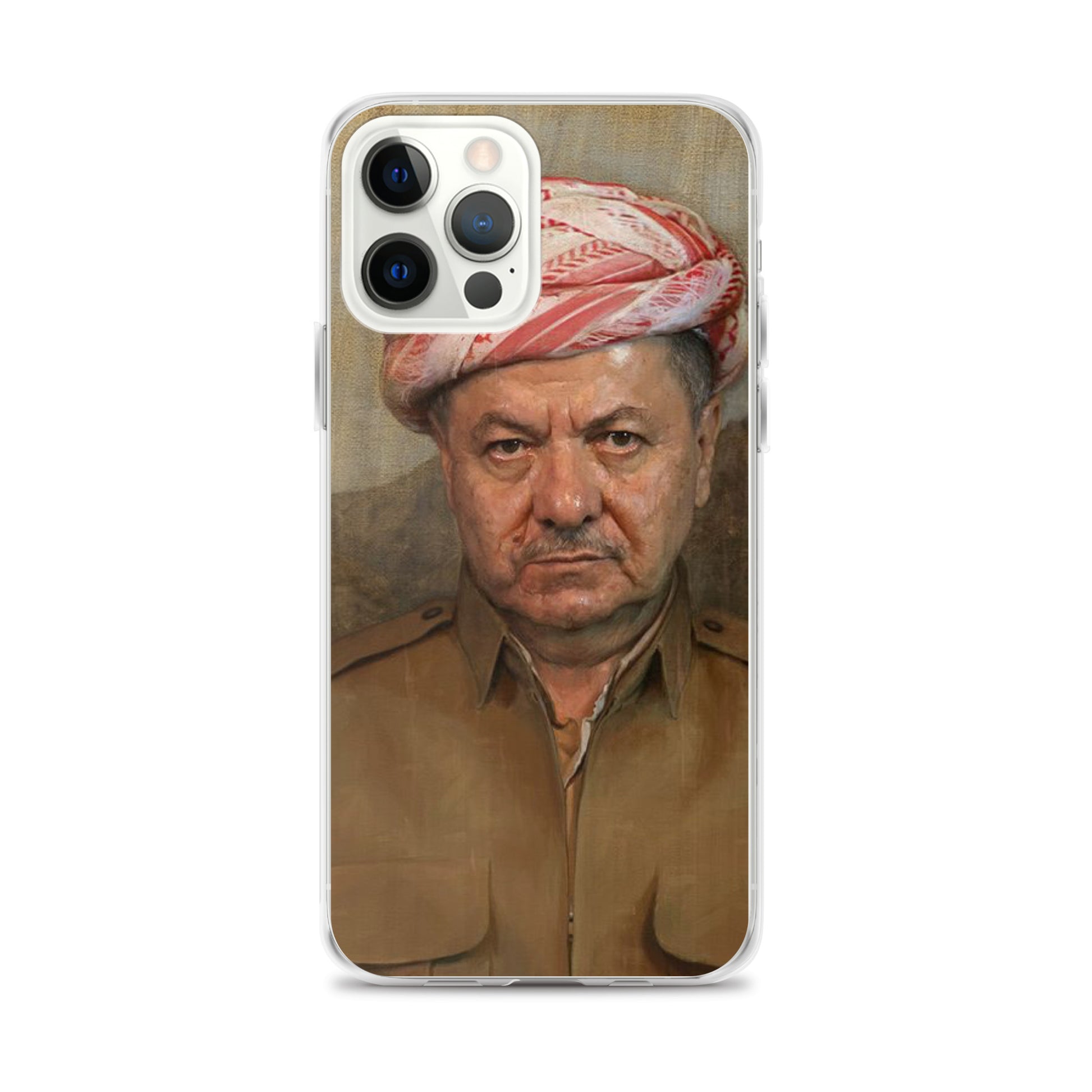 Mesut Barzani Clear iPhone Case | Kurdish Leader Phone Case - Kurdish Identity Phone Case | MarsoniPrint