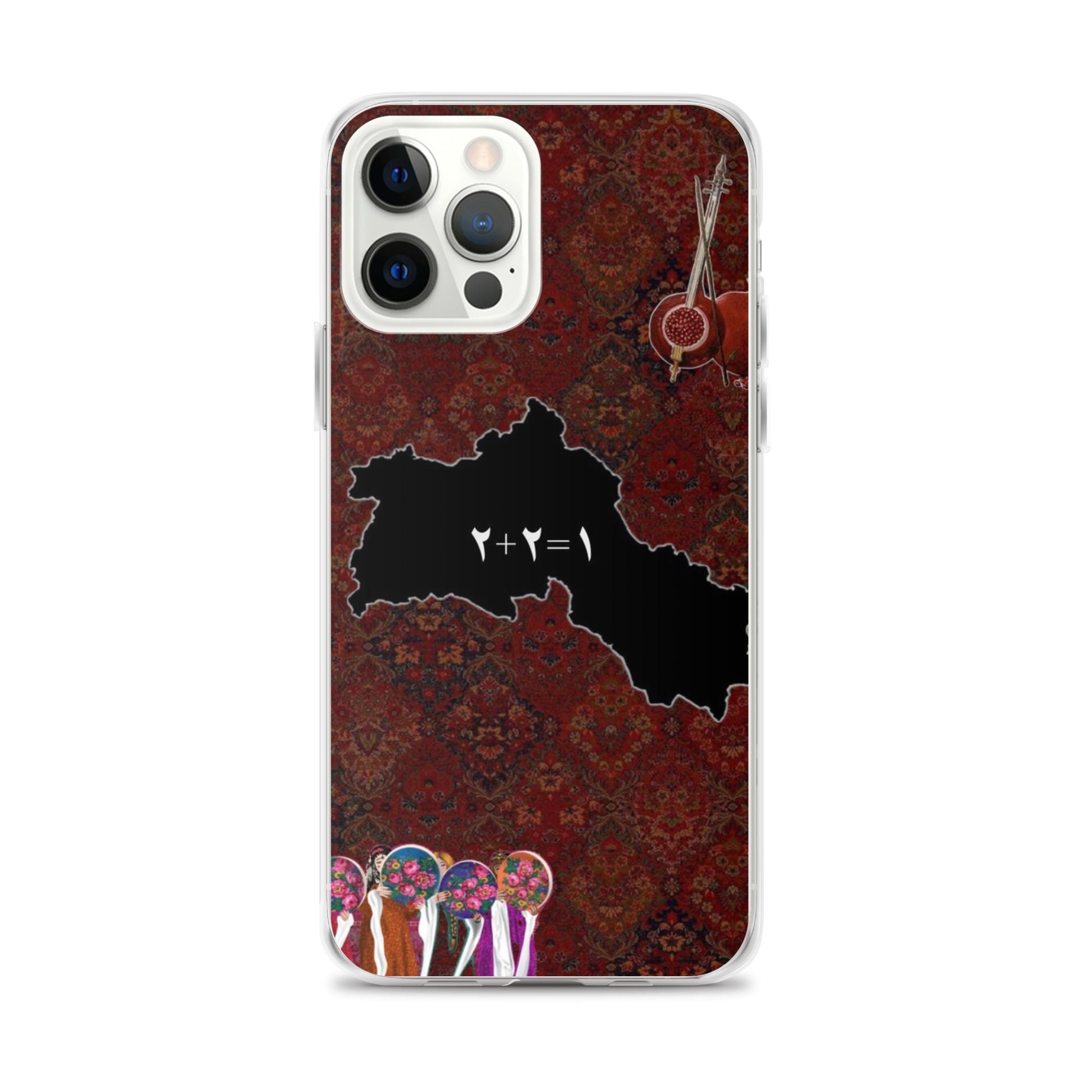 Kurdistan Map Clear iPhone Case | Kurdish 2+2=1 Phone Case - Kurdish Identity Phone Case | MarsoniPrint