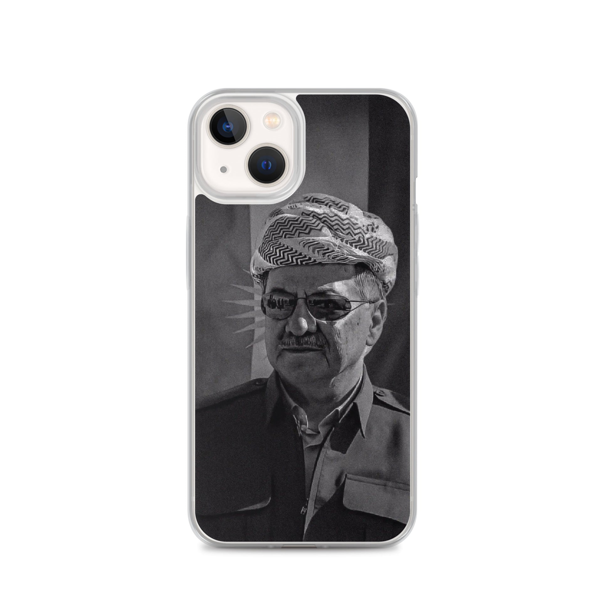 Mesut Barzani Clear iPhone Case | Barzani Kurdish Phone Case - Kurdish Identity Phone Case | MarsoniPrint