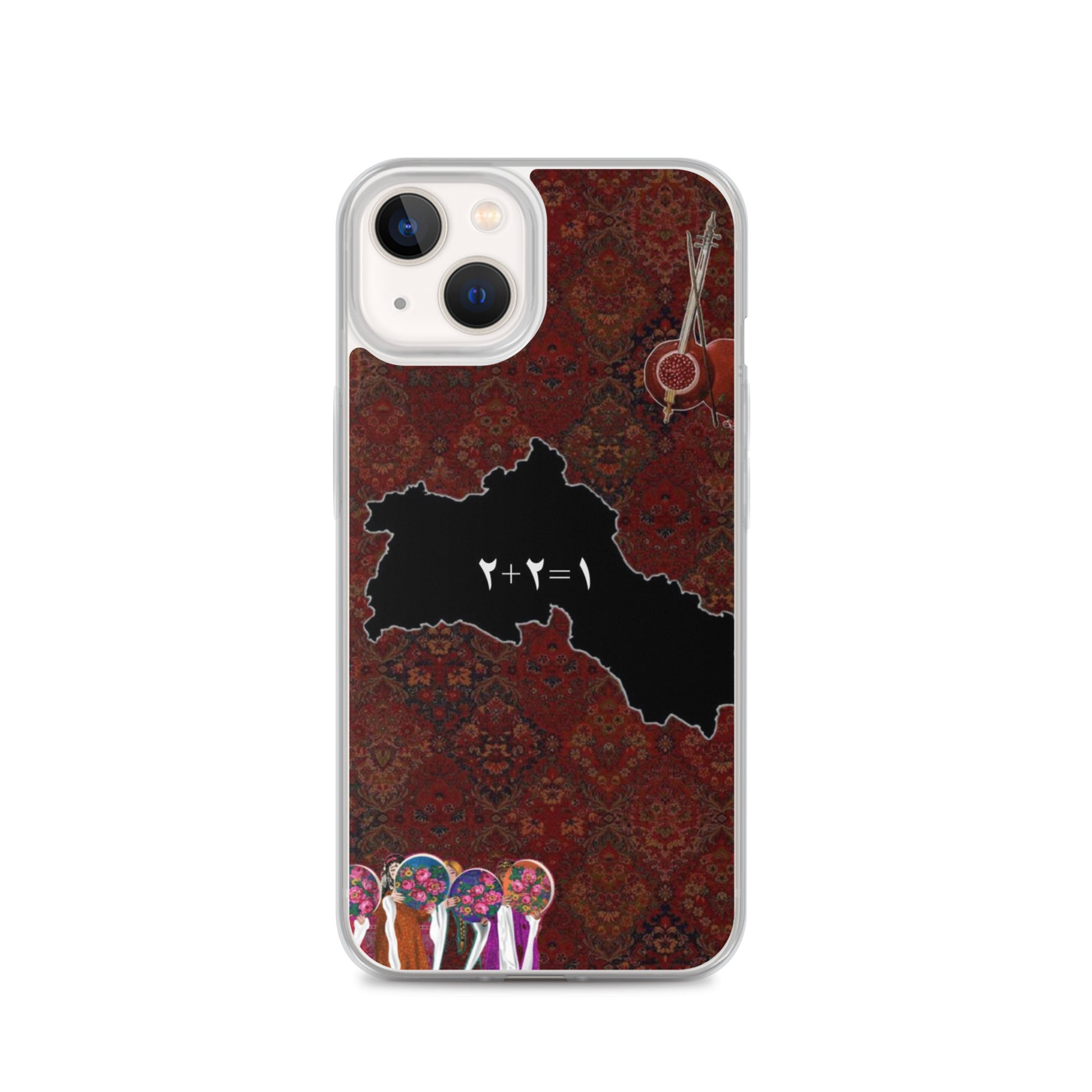 Kurdistan Map Clear iPhone Case | Kurdish 2+2=1 Phone Case - Kurdish Identity Phone Case | MarsoniPrint
