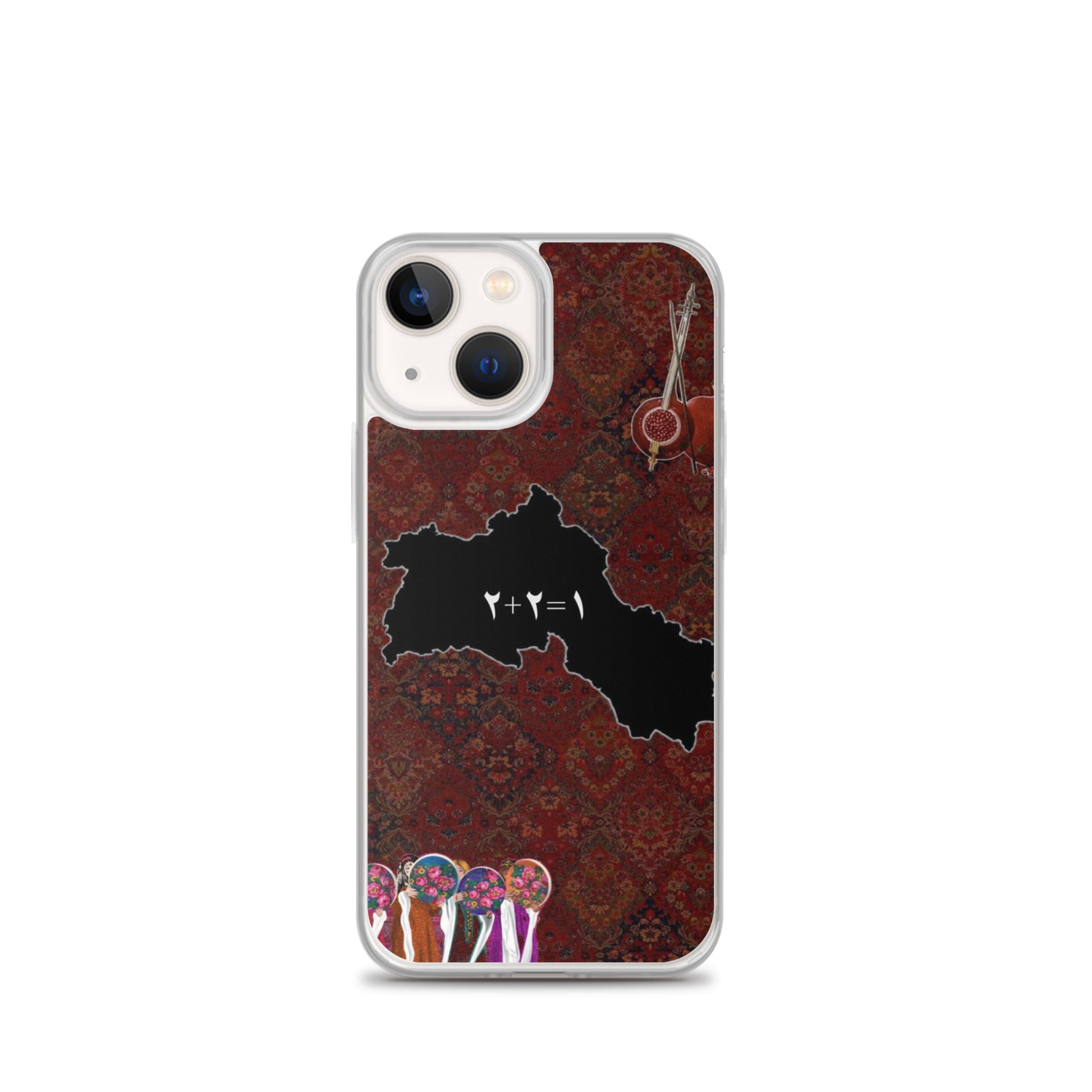 Kurdistan Map Clear iPhone Case | Kurdish 2+2=1 Phone Case - Kurdish Identity Phone Case | MarsoniPrint