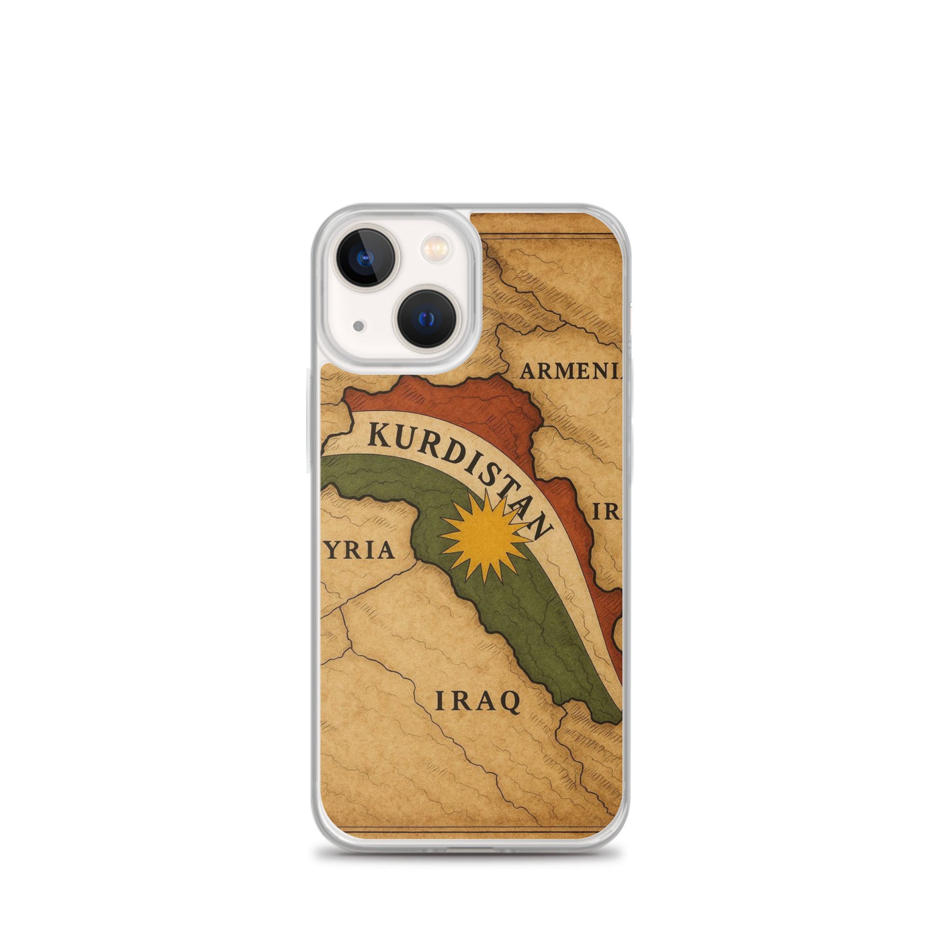 Kurdistan Map & Flag Clear iPhone Case | Kurdish 2+2=1 - Kurdish Identity Phone Case | MarsoniPrint