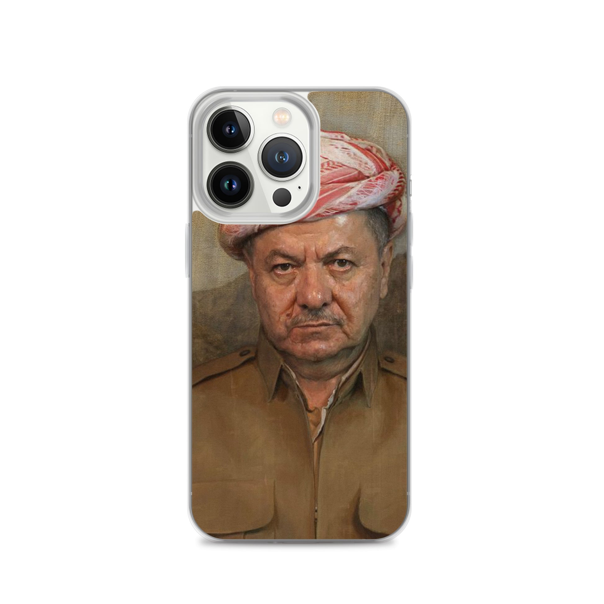 Mesut Barzani Clear iPhone Case | Kurdish Leader Phone Case - Kurdish Identity Phone Case | MarsoniPrint