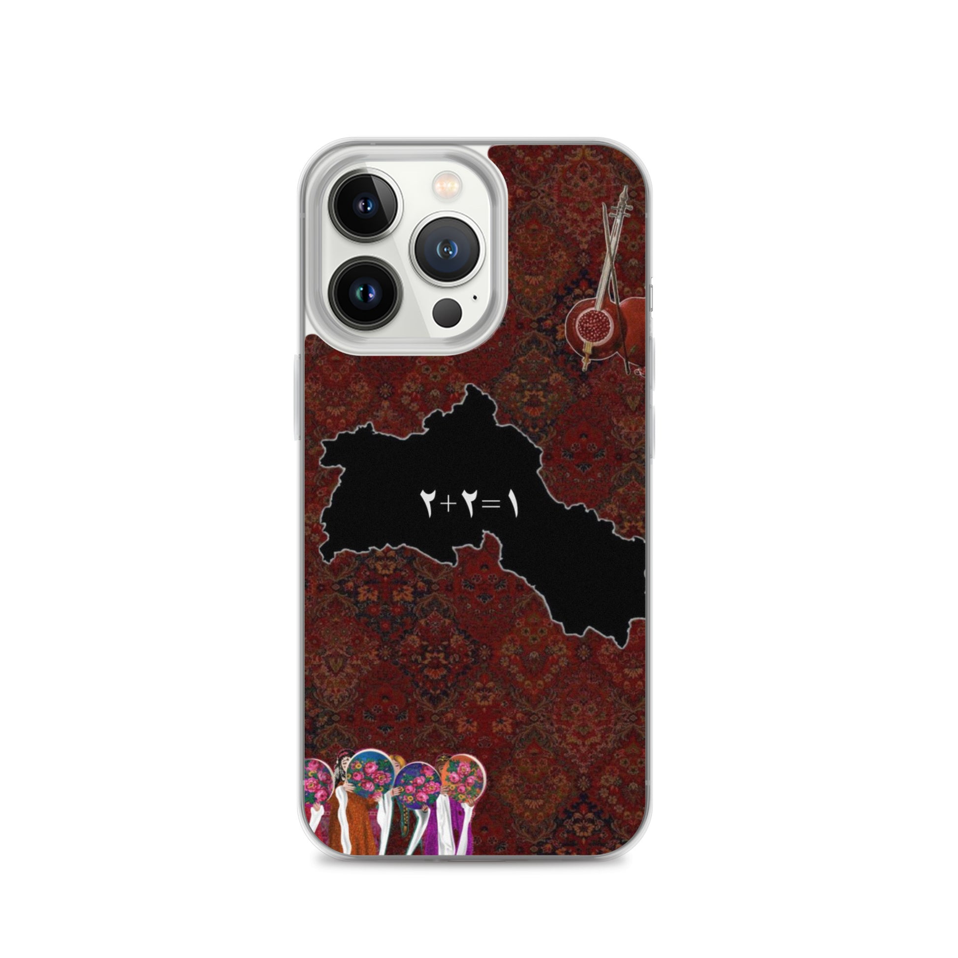 Kurdistan Map Clear iPhone Case | Kurdish 2+2=1 Phone Case - Kurdish Identity Phone Case | MarsoniPrint