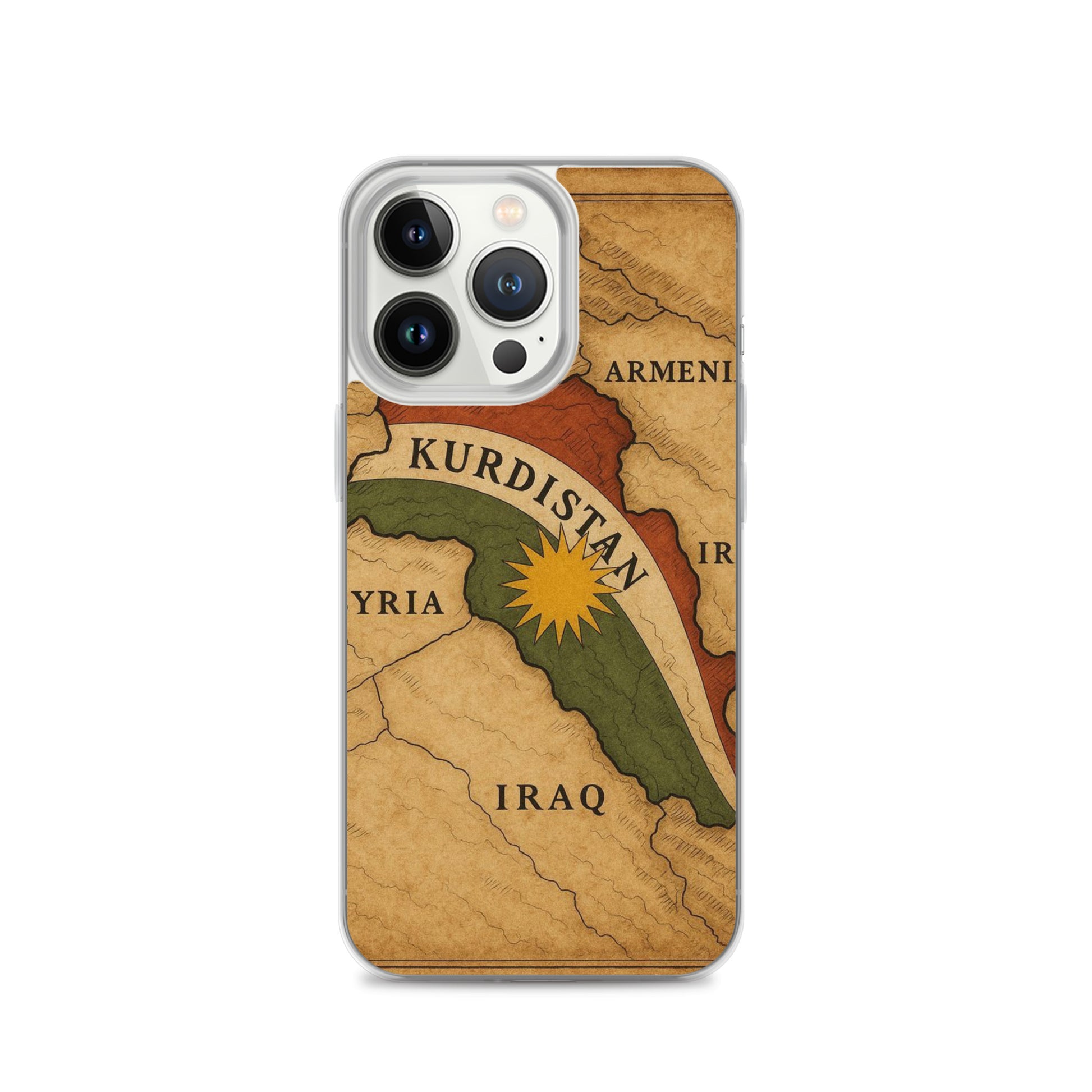 Kurdistan Map & Flag Clear iPhone Case | Kurdish 2+2=1 - Kurdish Identity Phone Case | MarsoniPrint