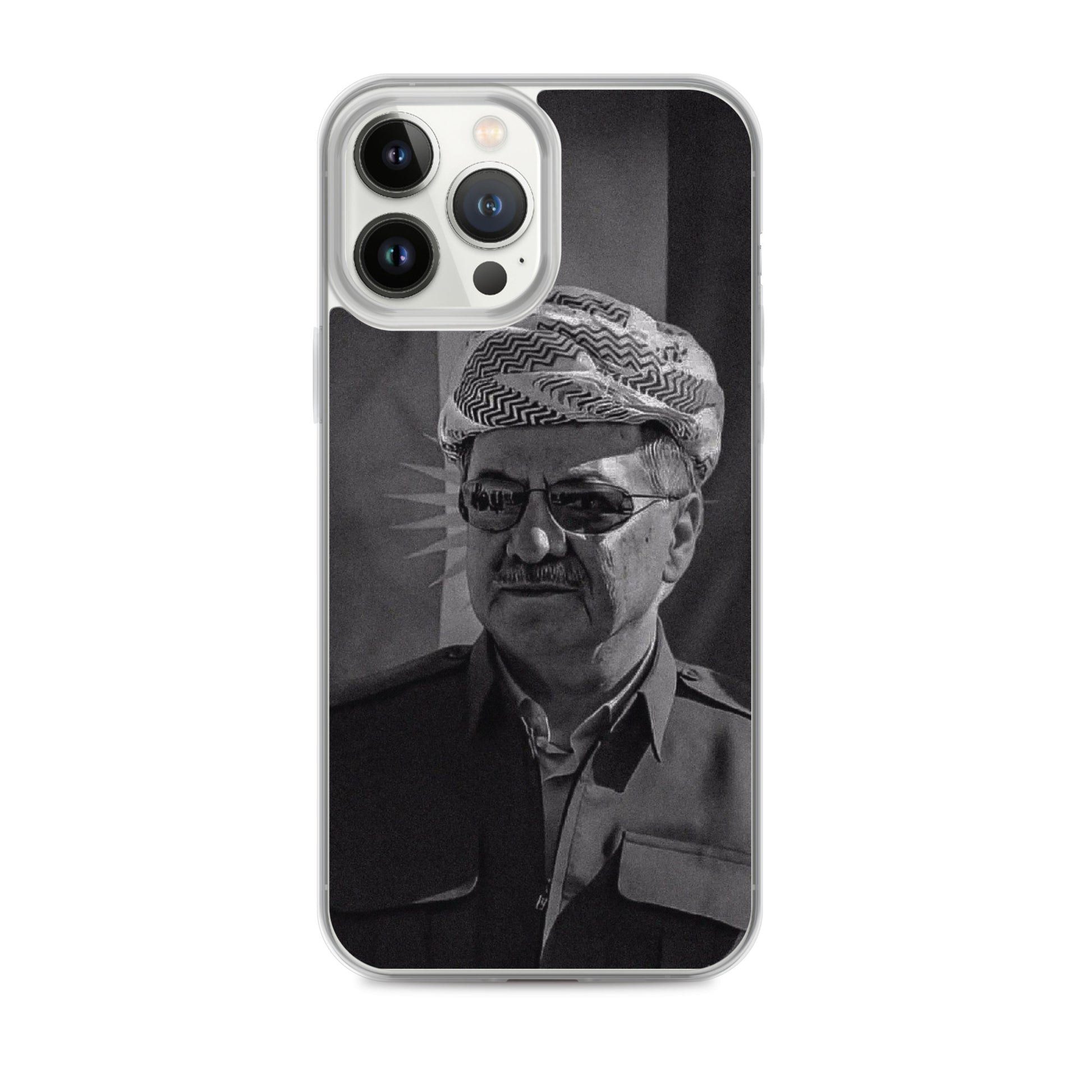 Mesut Barzani Clear iPhone Case | Barzani Kurdish Phone Case - Kurdish Identity Phone Case | MarsoniPrint