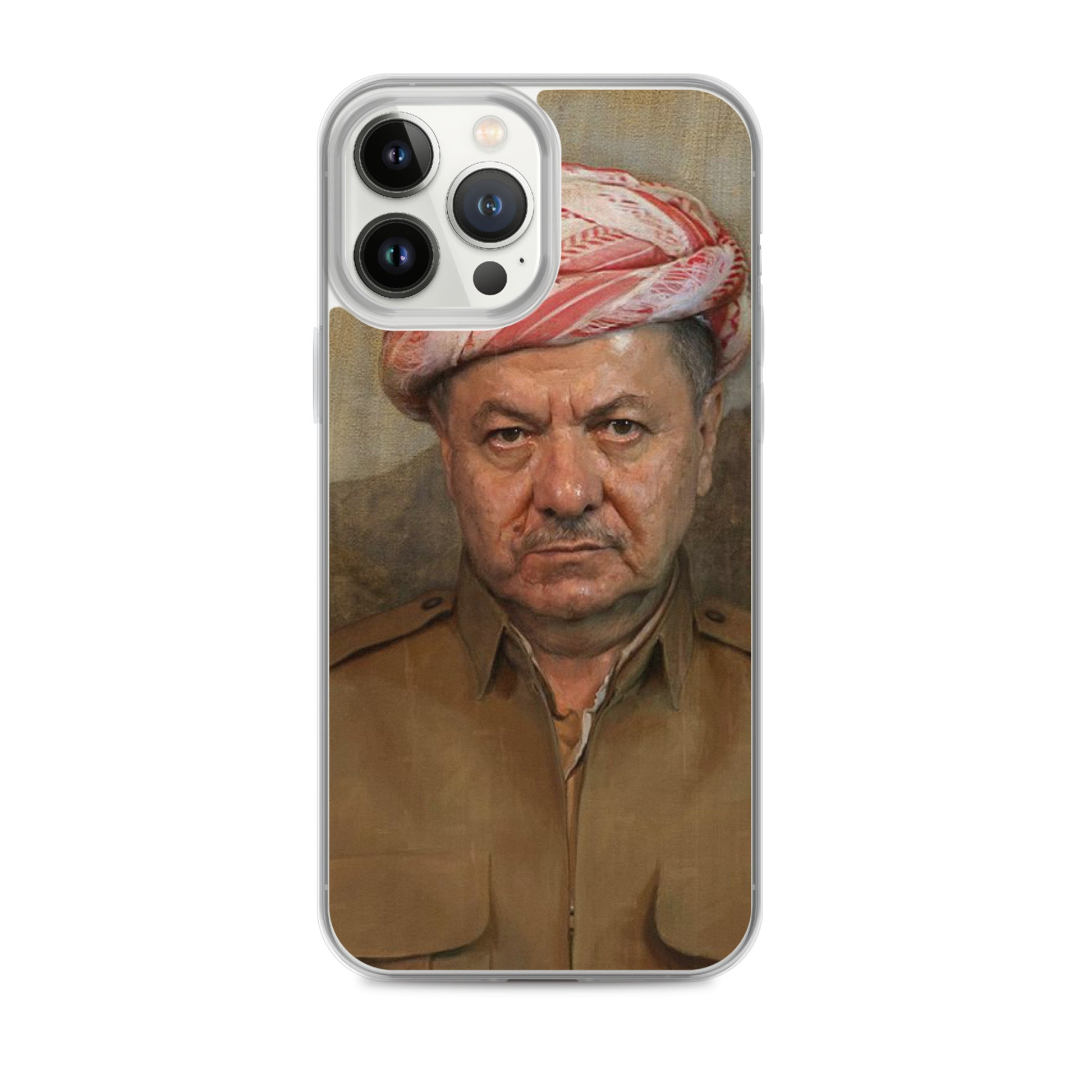 Mesut Barzani Clear iPhone Case | Kurdish Leader Phone Case - Kurdish Identity Phone Case | MarsoniPrint