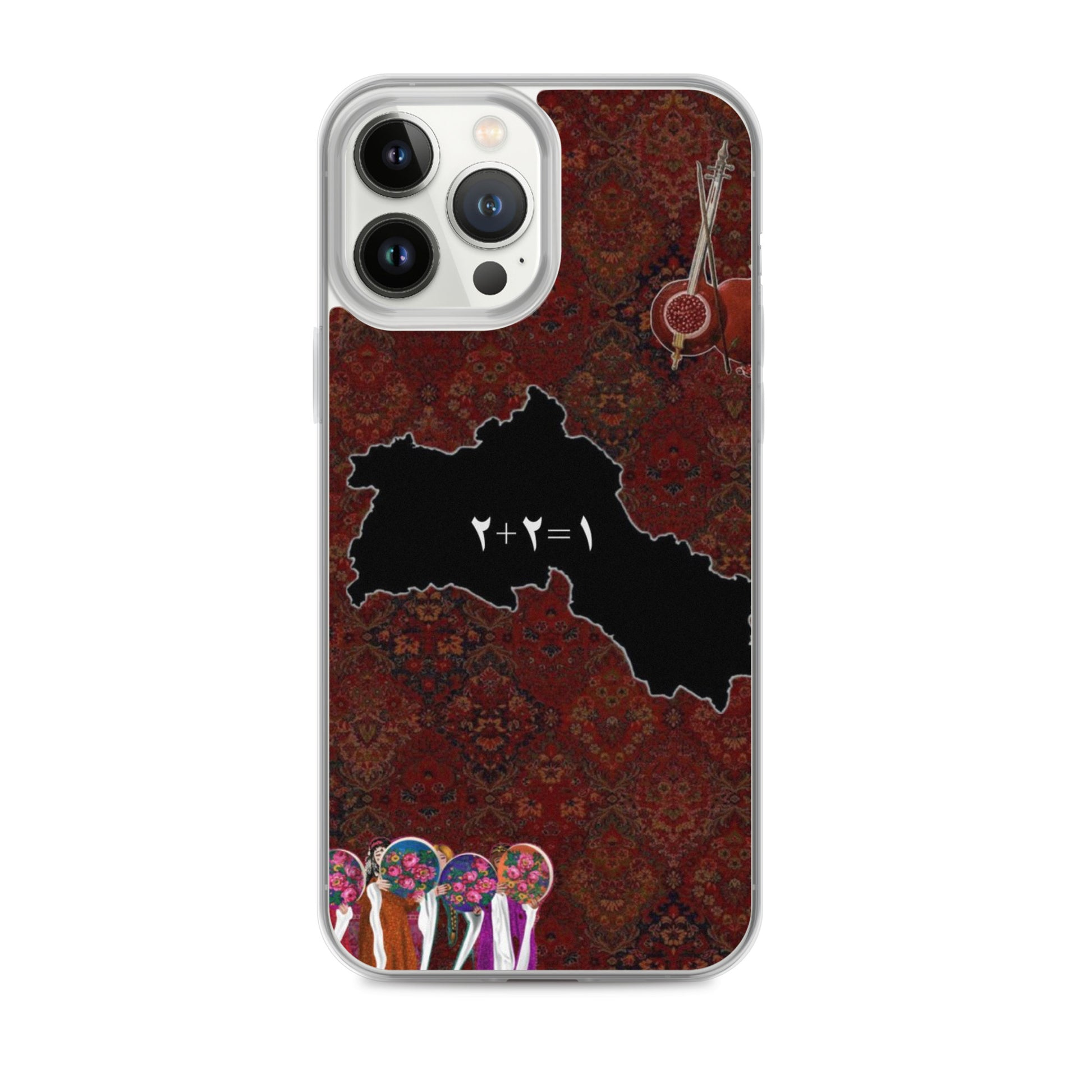 Kurdistan Map Clear iPhone Case | Kurdish 2+2=1 Phone Case - Kurdish Identity Phone Case | MarsoniPrint