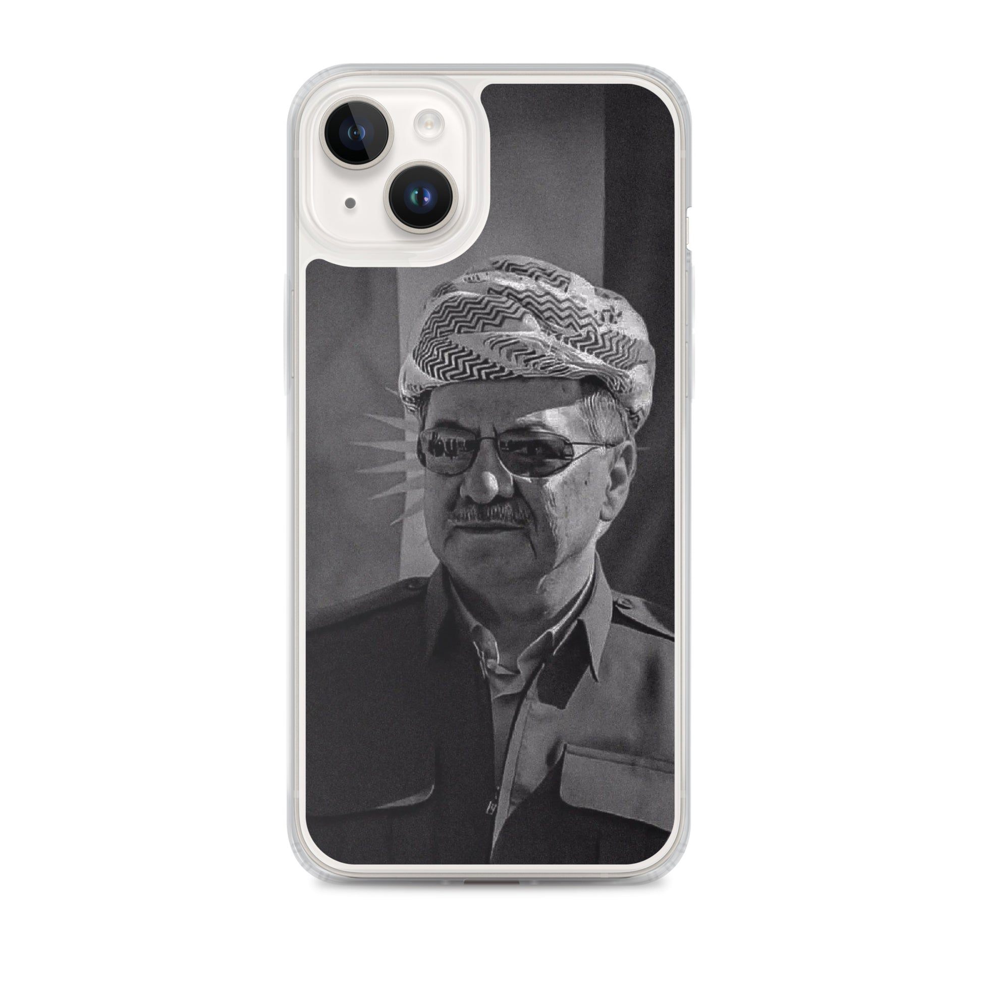 Mesut Barzani Clear iPhone Case | Barzani Kurdish Phone Case - Kurdish Identity Phone Case | MarsoniPrint