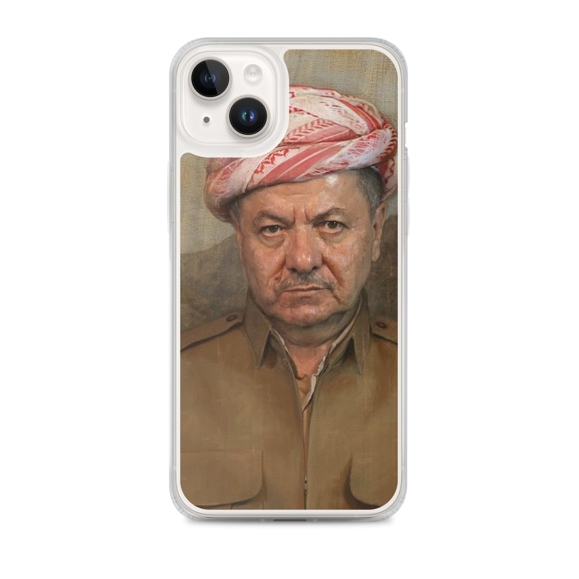 Mesut Barzani Clear iPhone Case | Kurdish Leader Phone Case - Kurdish Identity Phone Case | MarsoniPrint