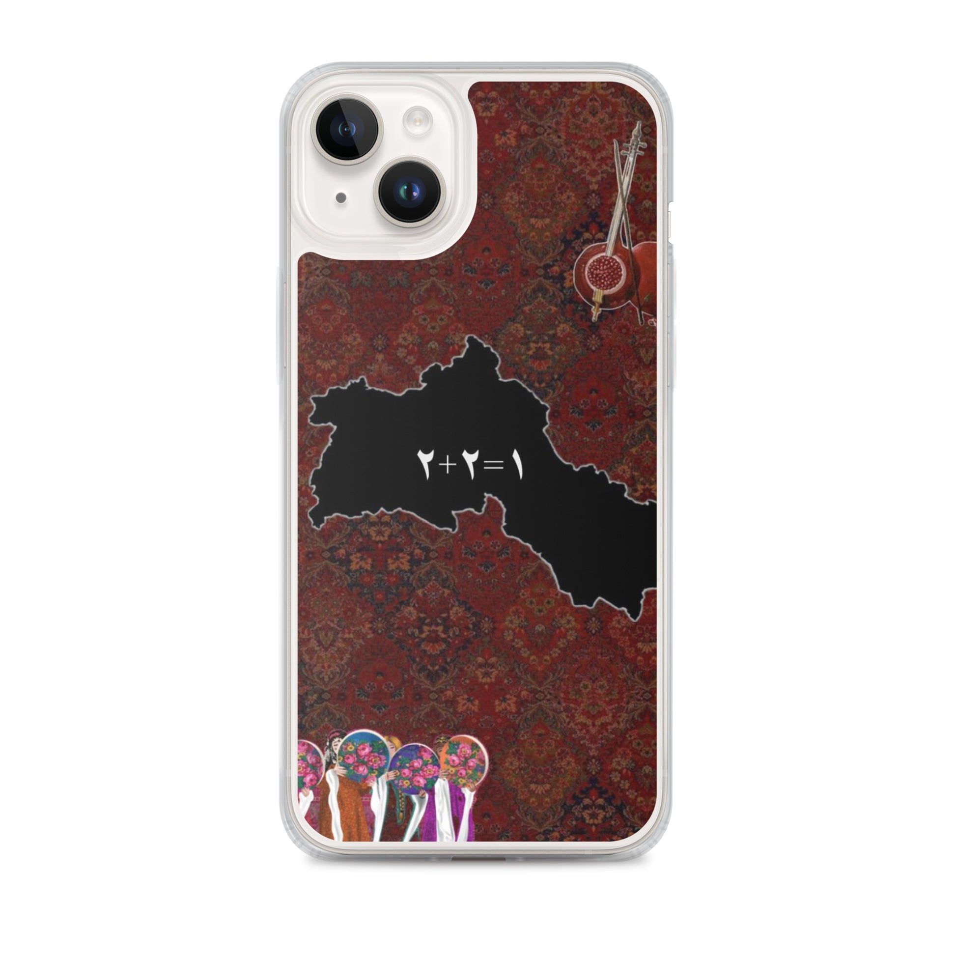 Kurdistan Map Clear iPhone Case | Kurdish 2+2=1 Phone Case - Kurdish Identity Phone Case | MarsoniPrint
