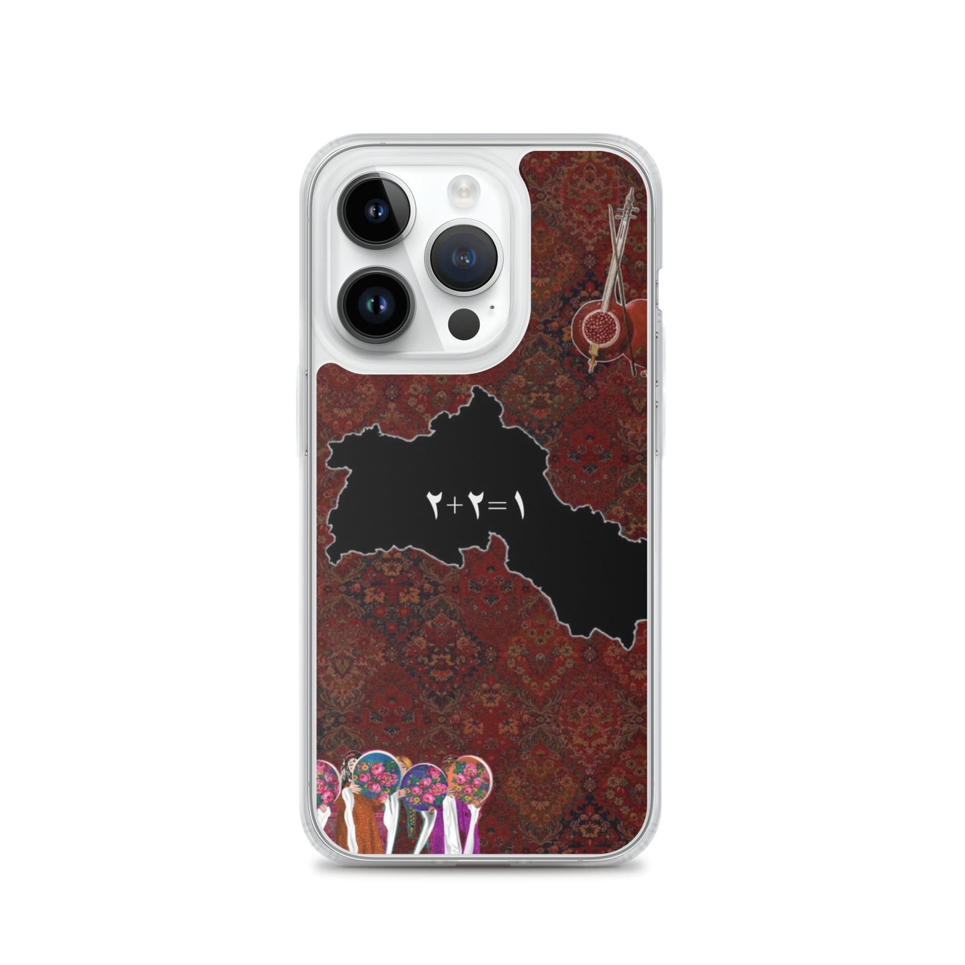 Kurdistan Map Clear iPhone Case | Kurdish 2+2=1 Phone Case - Kurdish Identity Phone Case | MarsoniPrint