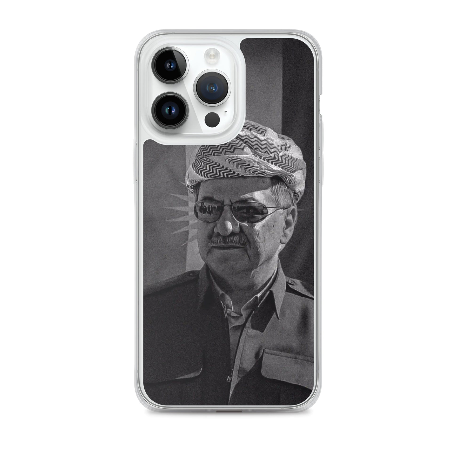 Mesut Barzani Clear iPhone Case | Barzani Kurdish Phone Case - Kurdish Identity Phone Case | MarsoniPrint