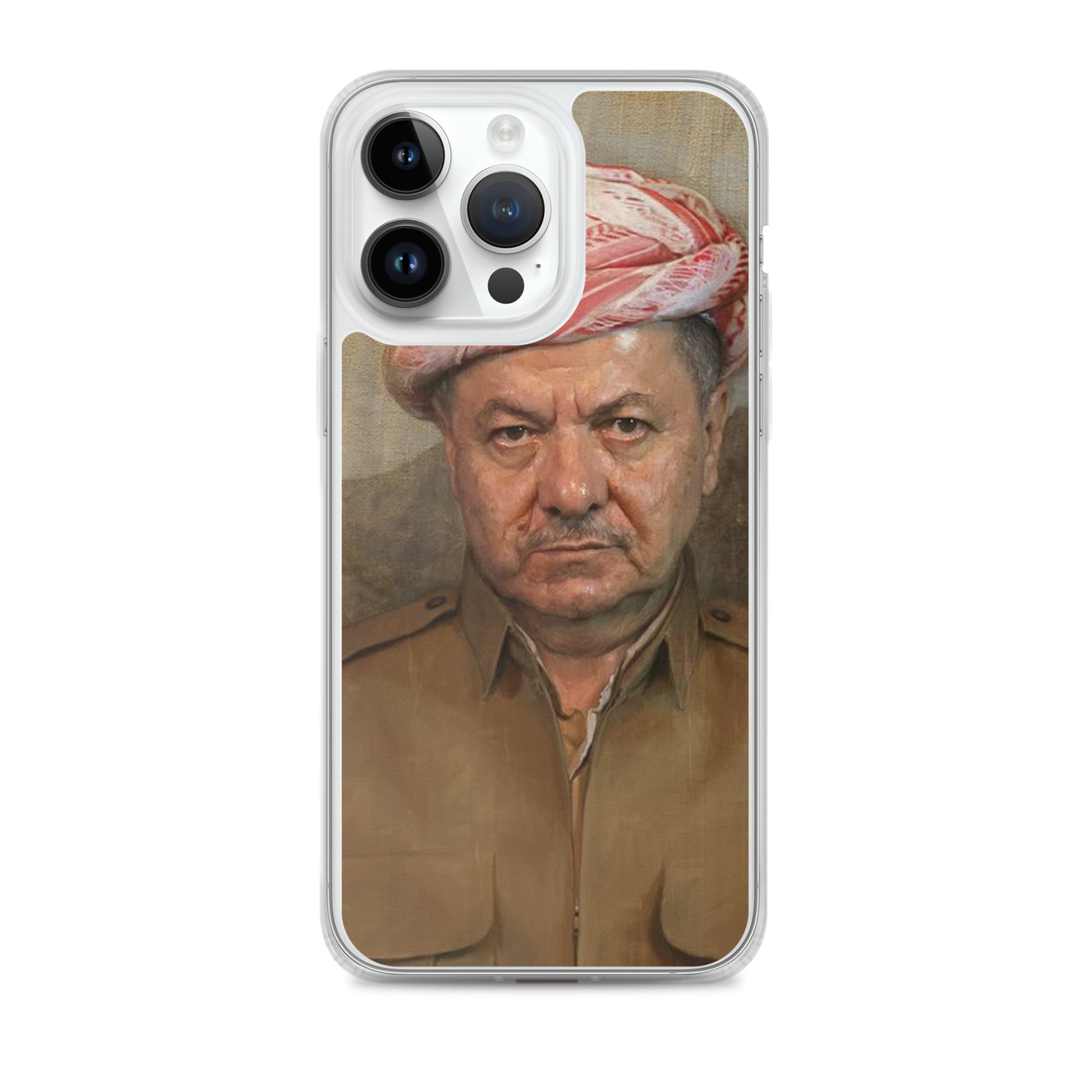 Mesut Barzani Clear iPhone Case | Kurdish Leader Phone Case - Kurdish Identity Phone Case | MarsoniPrint