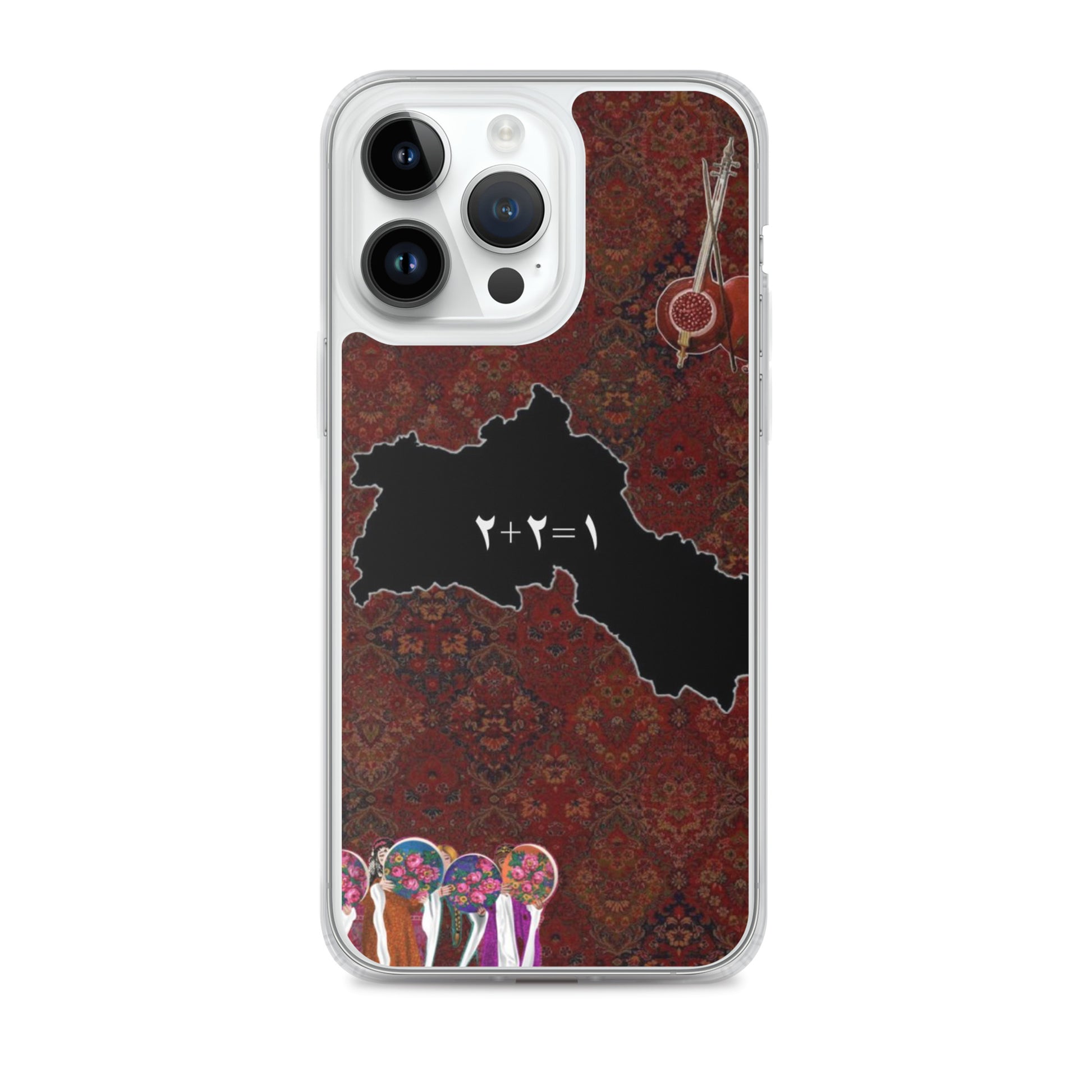 Kurdistan Map Clear iPhone Case | Kurdish 2+2=1 Phone Case - Kurdish Identity Phone Case | MarsoniPrint