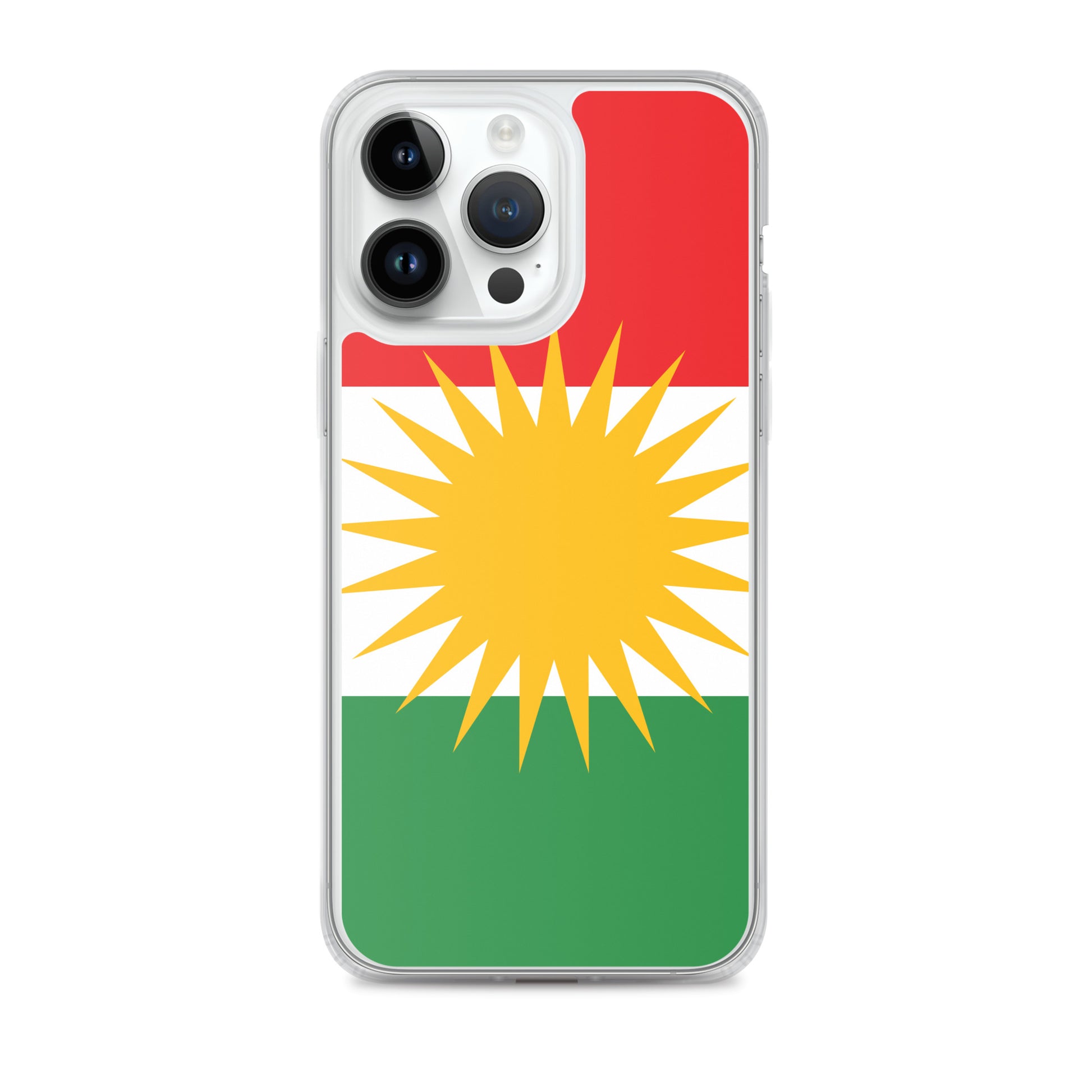 Kurdistan Flag Clear iPhone Case | Kurdish Pride Phone Case - Kurdish Identity Phone Case | MarsoniPrint