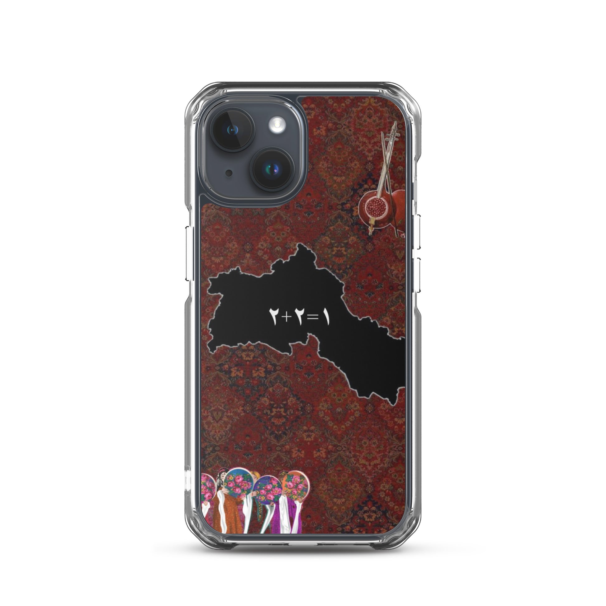 Kurdistan Map Clear iPhone Case | Kurdish 2+2=1 Phone Case - Kurdish Identity Phone Case | MarsoniPrint