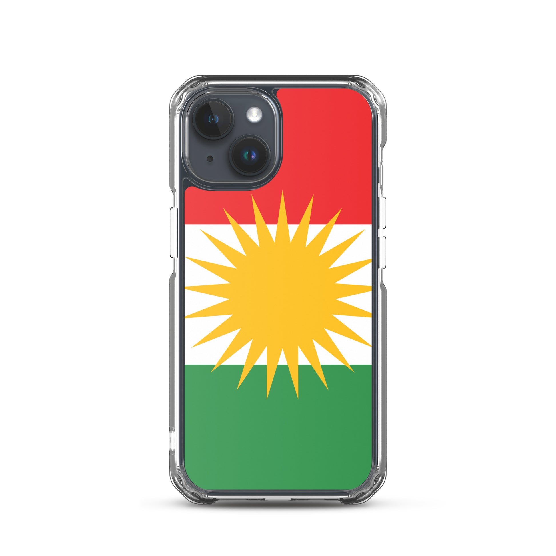 Kurdistan Flag Clear iPhone Case | Kurdish Pride Phone Case - Kurdish Identity Phone Case | MarsoniPrint