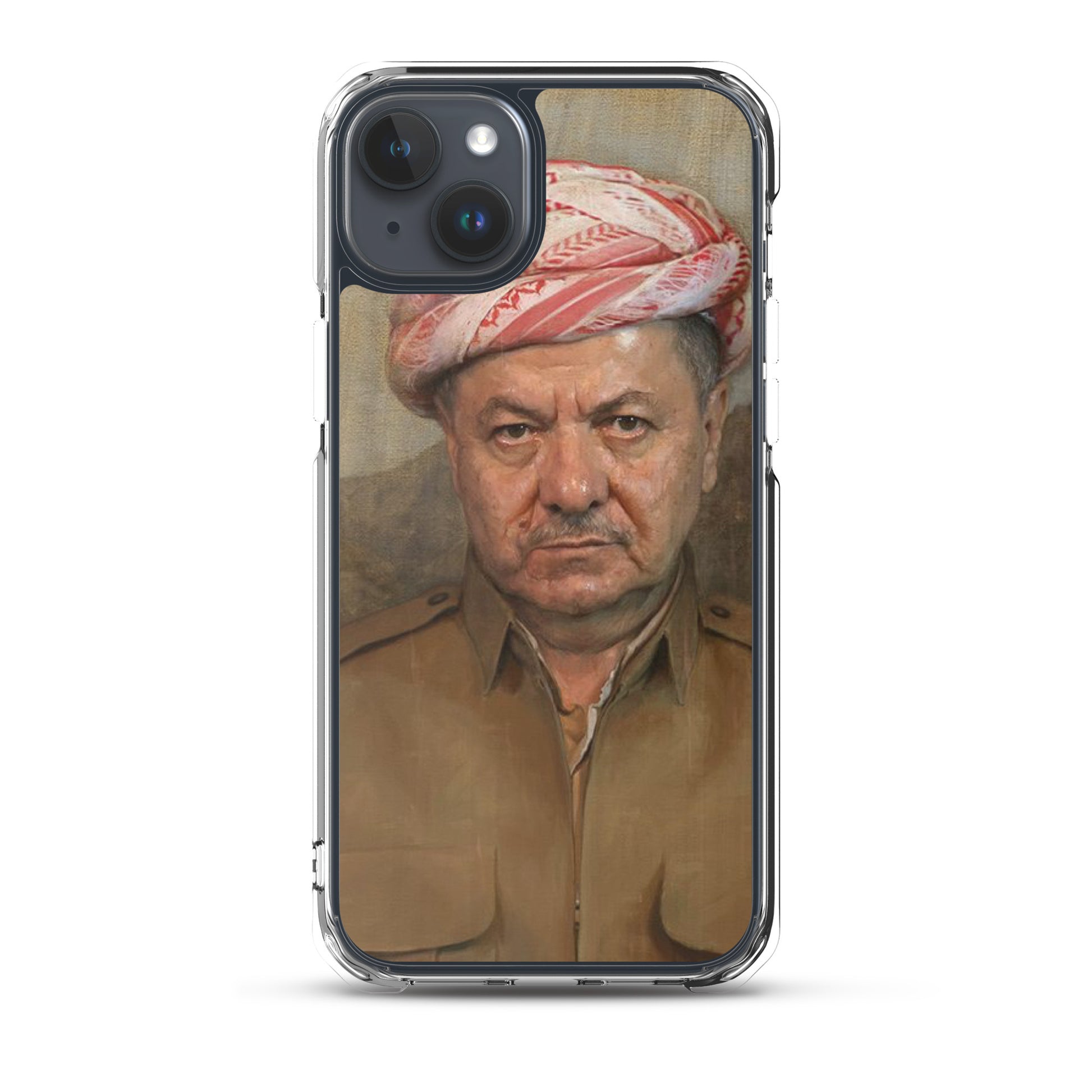 Mesut Barzani Clear iPhone Case | Kurdish Leader Phone Case - Kurdish Identity Phone Case | MarsoniPrint