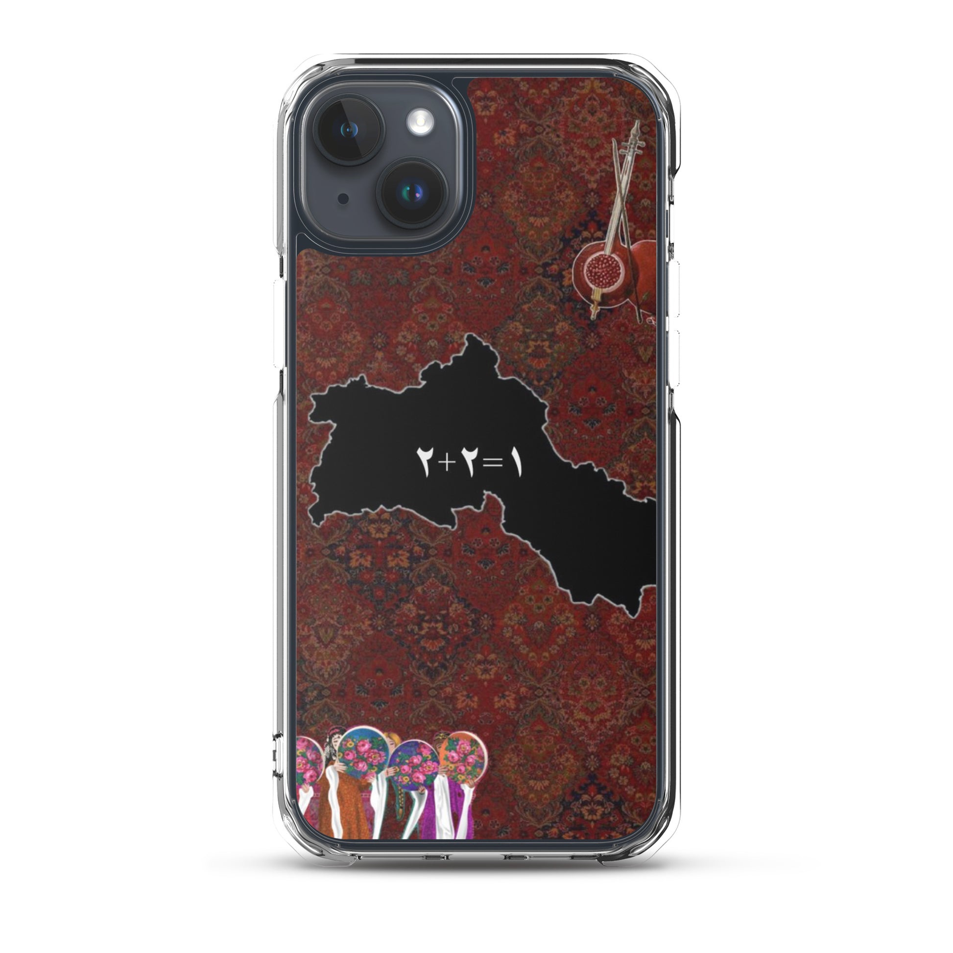 Kurdistan Map Clear iPhone Case | Kurdish 2+2=1 Phone Case - Kurdish Identity Phone Case | MarsoniPrint