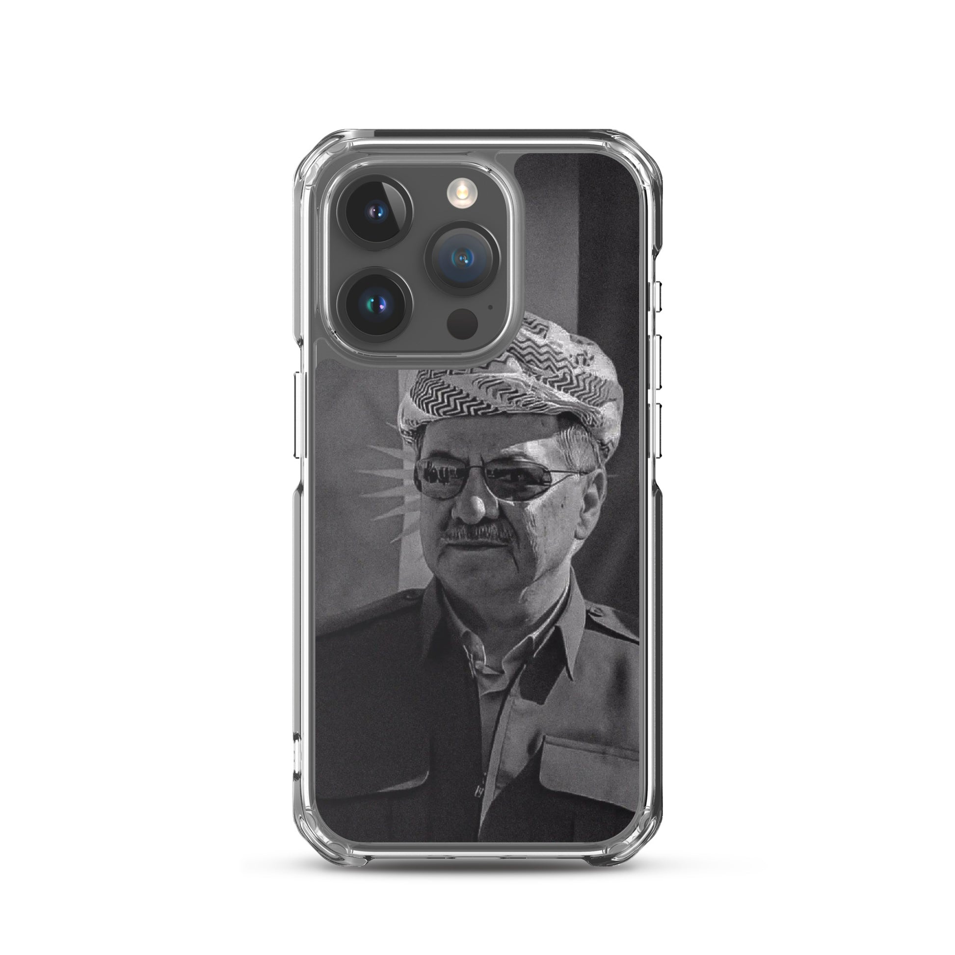 Mesut Barzani Clear iPhone Case | Barzani Kurdish Phone Case - Kurdish Identity Phone Case | MarsoniPrint