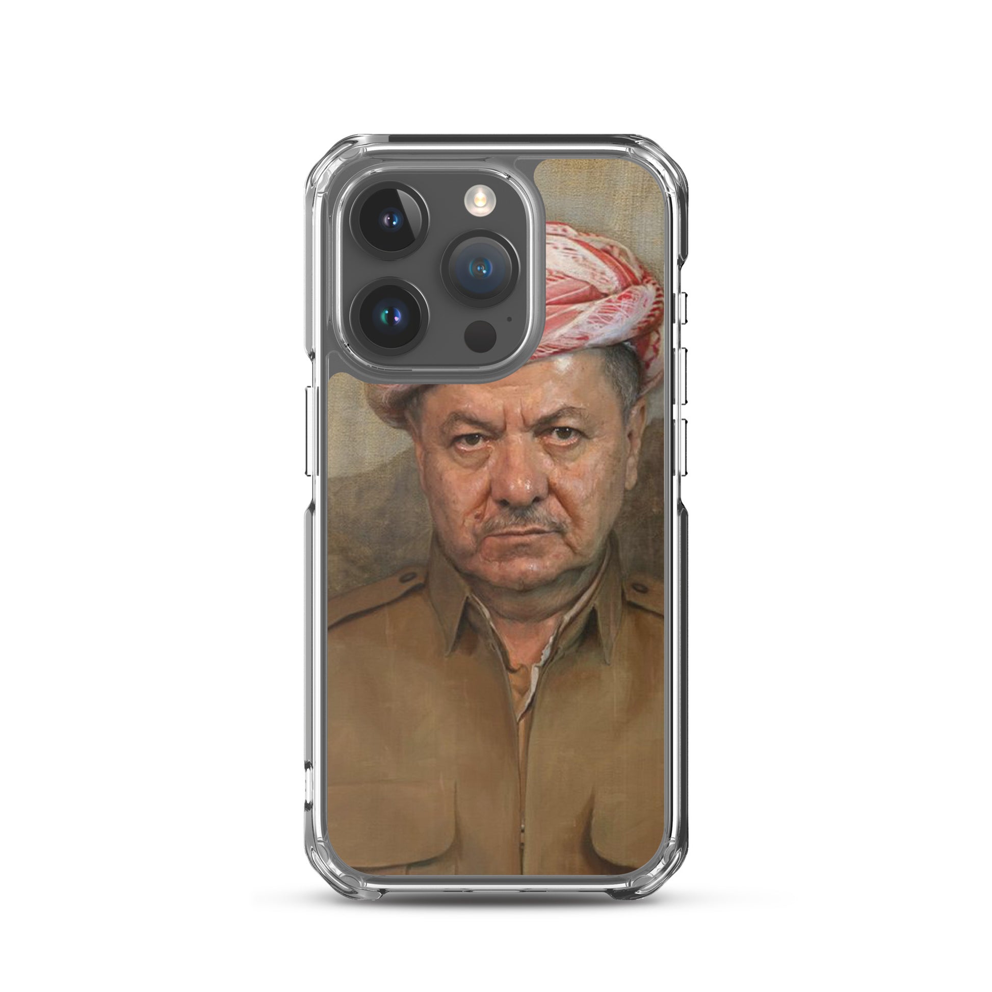 Mesut Barzani Clear iPhone Case | Kurdish Leader Phone Case - Kurdish Identity Phone Case | MarsoniPrint