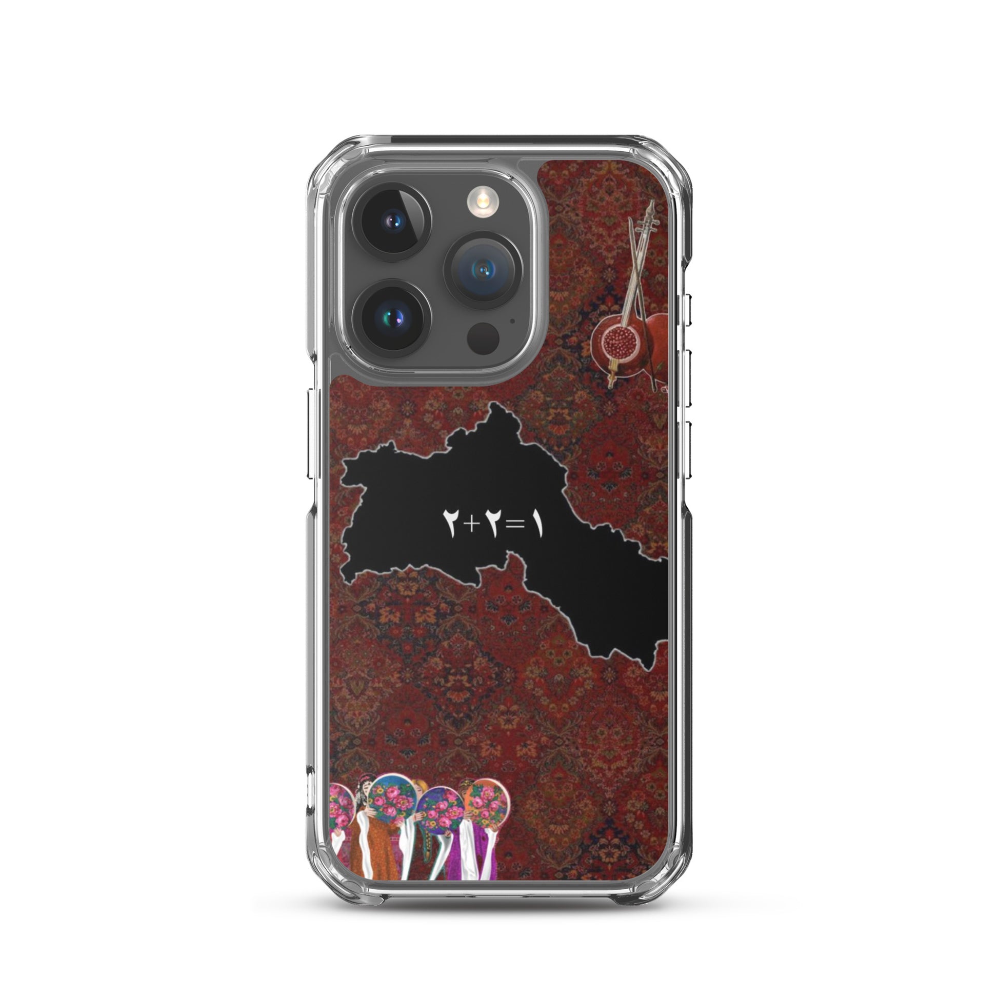 Kurdistan Map Clear iPhone Case | Kurdish 2+2=1 Phone Case - Kurdish Identity Phone Case | MarsoniPrint