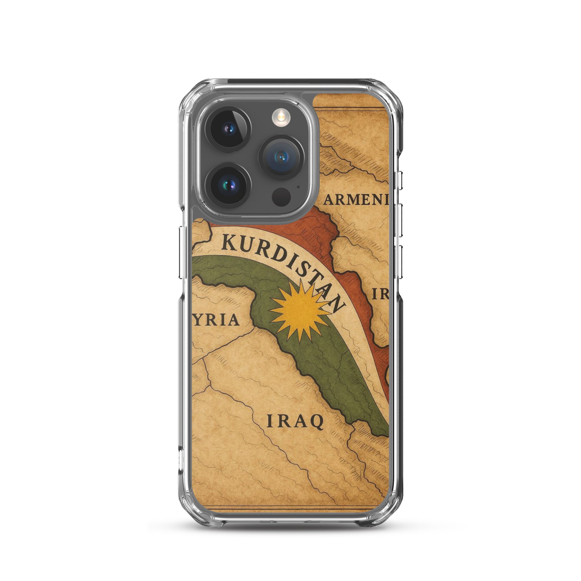 Kurdistan Map & Flag Clear iPhone Case | Kurdish 2+2=1 - Kurdish Identity Phone Case | MarsoniPrint