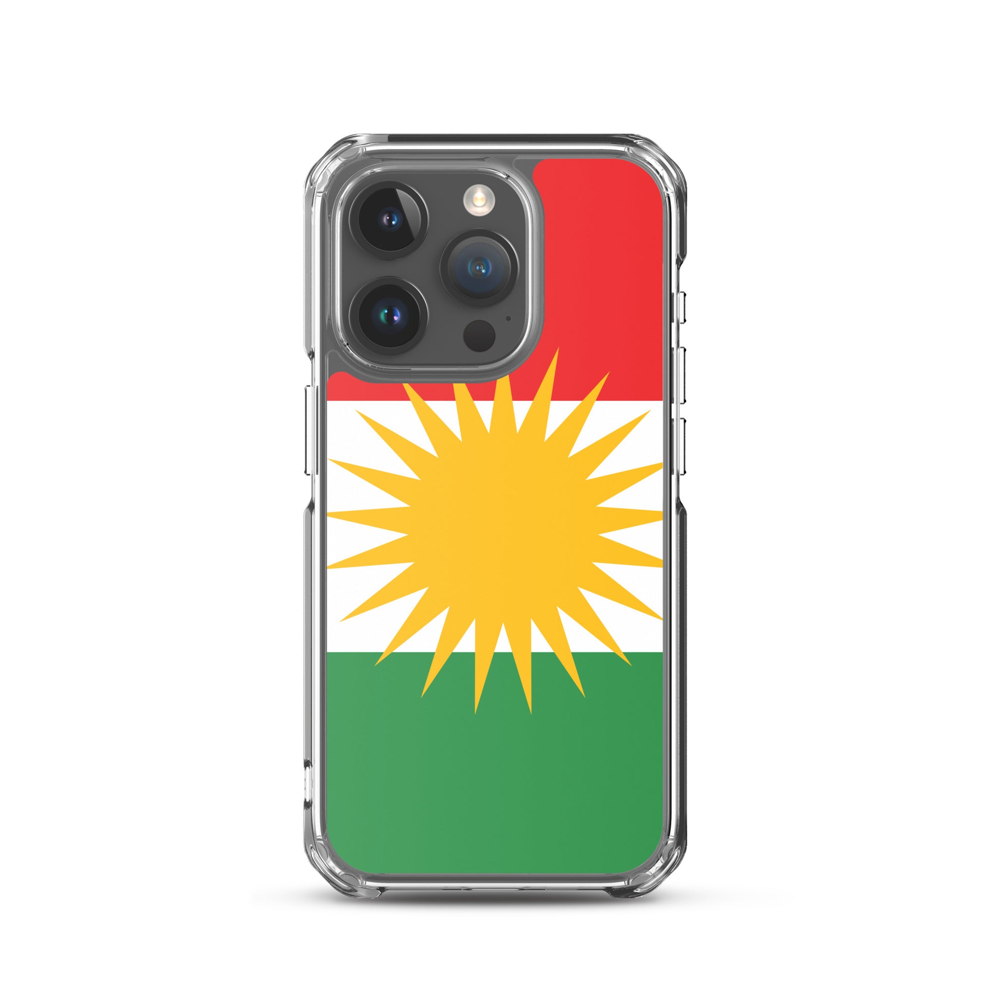 Kurdistan Flag Clear iPhone Case | Kurdish Pride Phone Case - Kurdish Identity Phone Case | MarsoniPrint