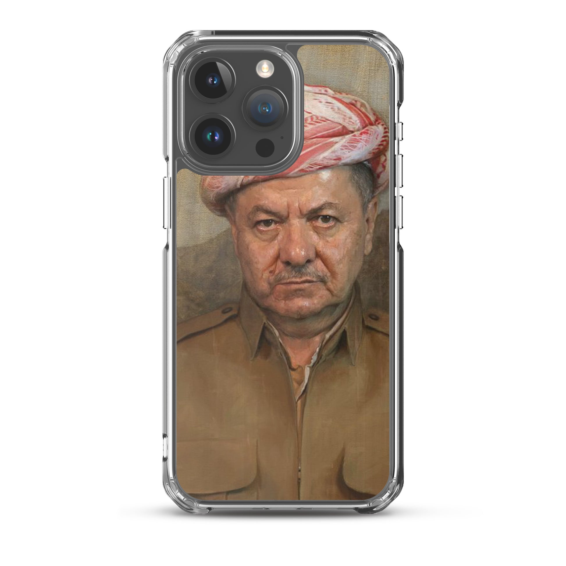 Mesut Barzani Clear iPhone Case | Kurdish Leader Phone Case - Kurdish Identity Phone Case | MarsoniPrint