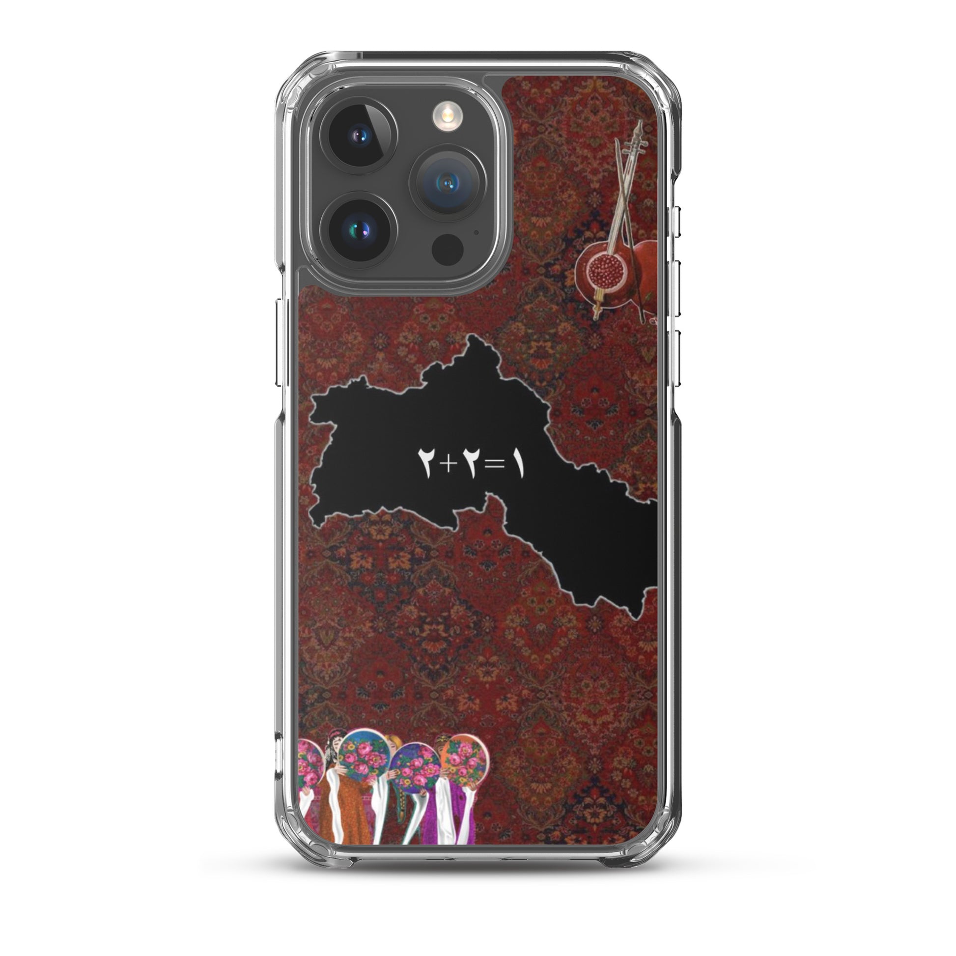 Kurdistan Map Clear iPhone Case | Kurdish 2+2=1 Phone Case - Kurdish Identity Phone Case | MarsoniPrint