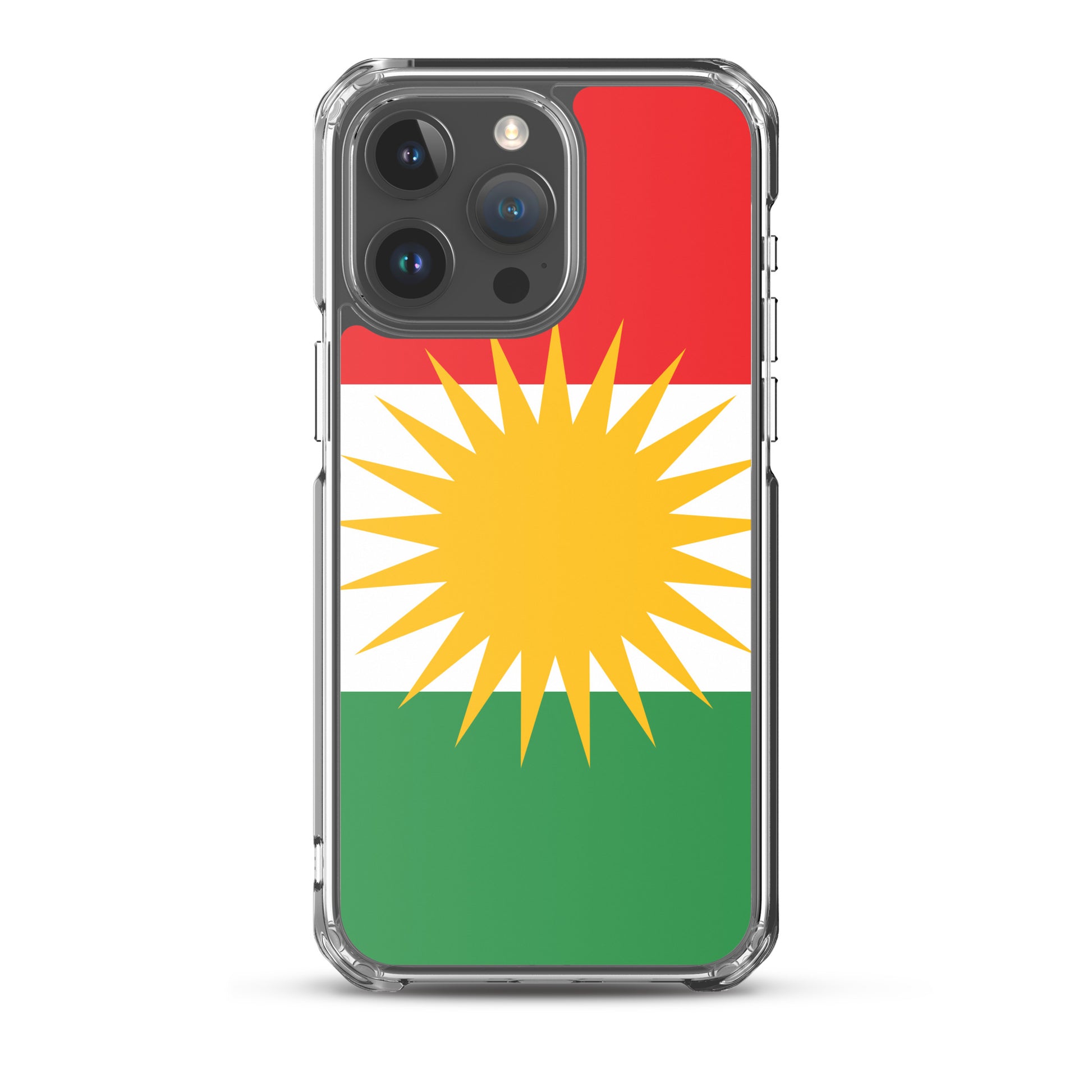 Kurdistan Flag Clear iPhone Case | Kurdish Pride Phone Case - Kurdish Identity Phone Case | MarsoniPrint